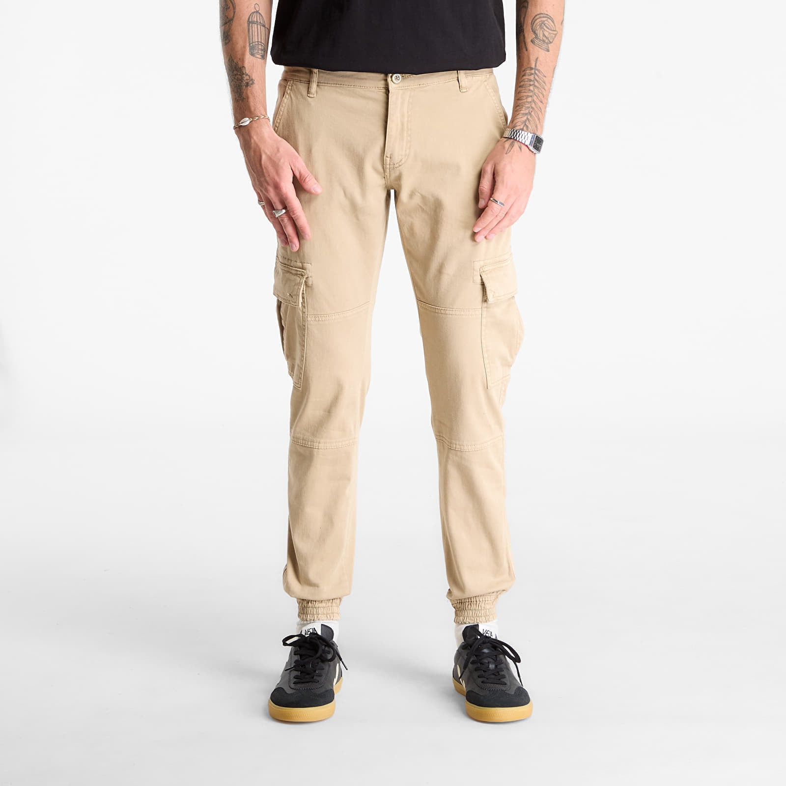 Pantaloni Urban Classics Washed Cargo Twill Jogging Pants Beige W33