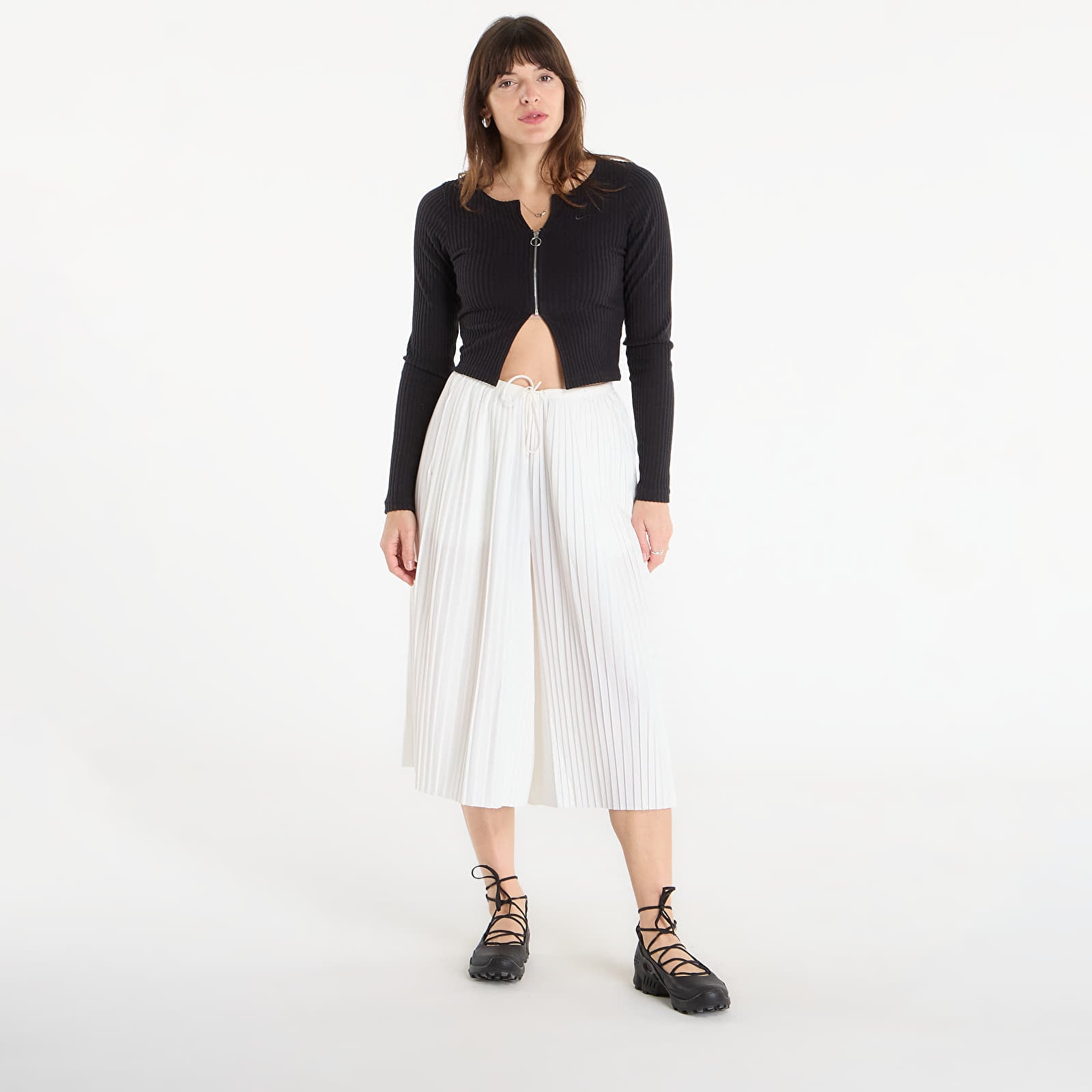 Kalhoty Nike Sportswear Women's Oversized Mid-Rise Culotte Pants Sail/ Sail