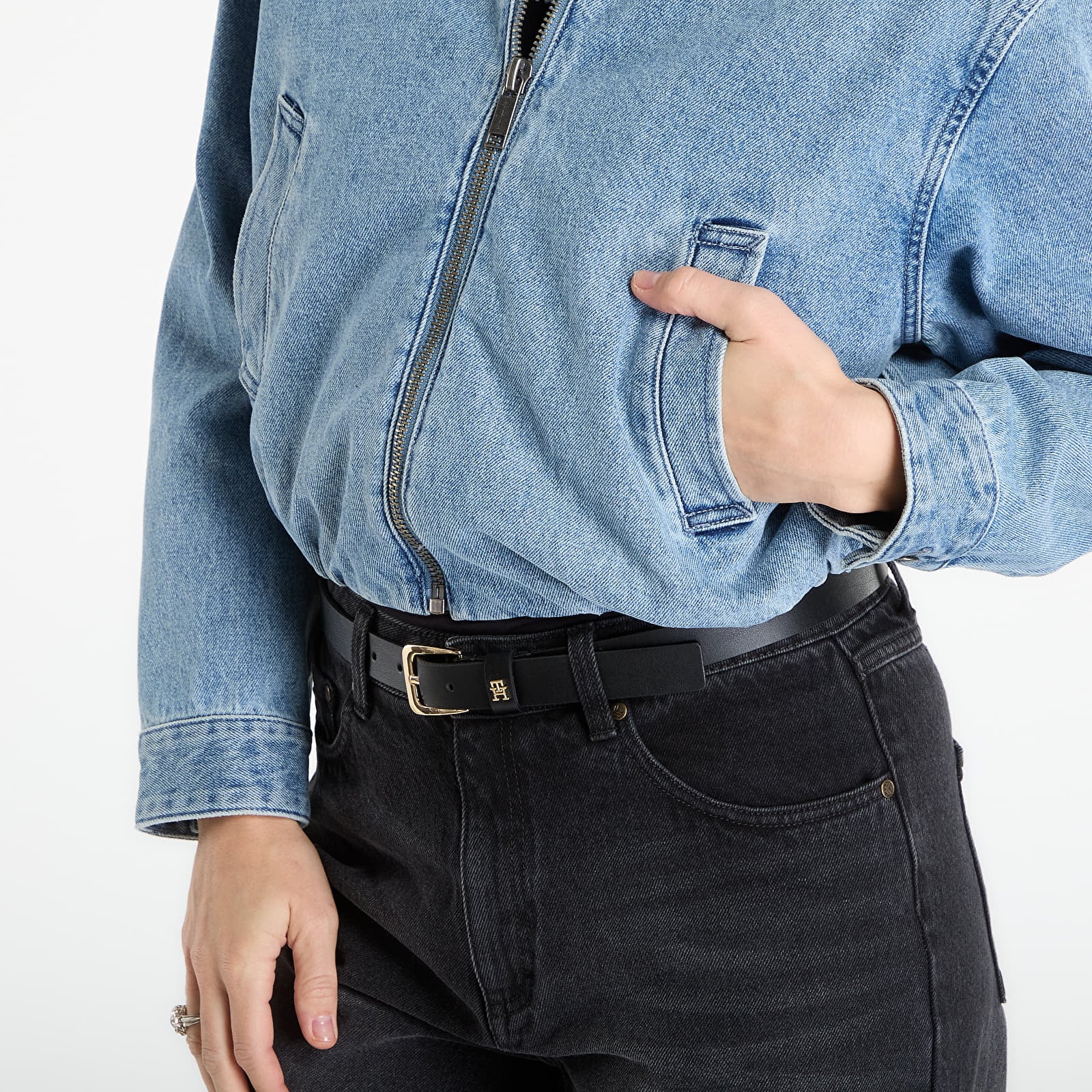 Jackets Michael Kors Denim Bomber Jacket Horizon Wash