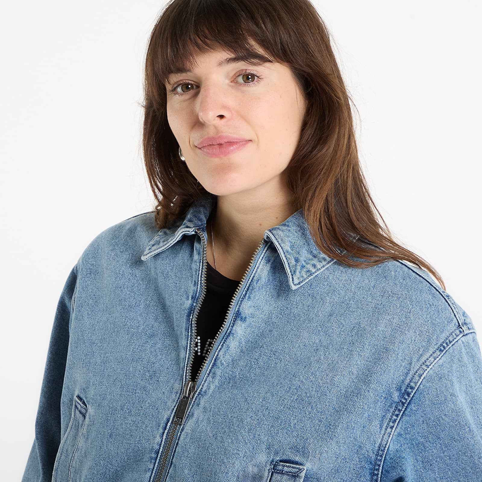 Jackets Michael Kors Denim Bomber Jacket Horizon Wash