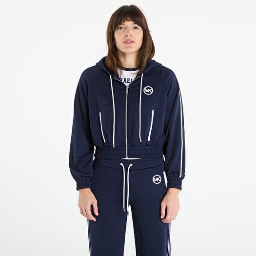 Džemperis Michael Kors Contrast Zip Front Track Jacket Midnight Blue