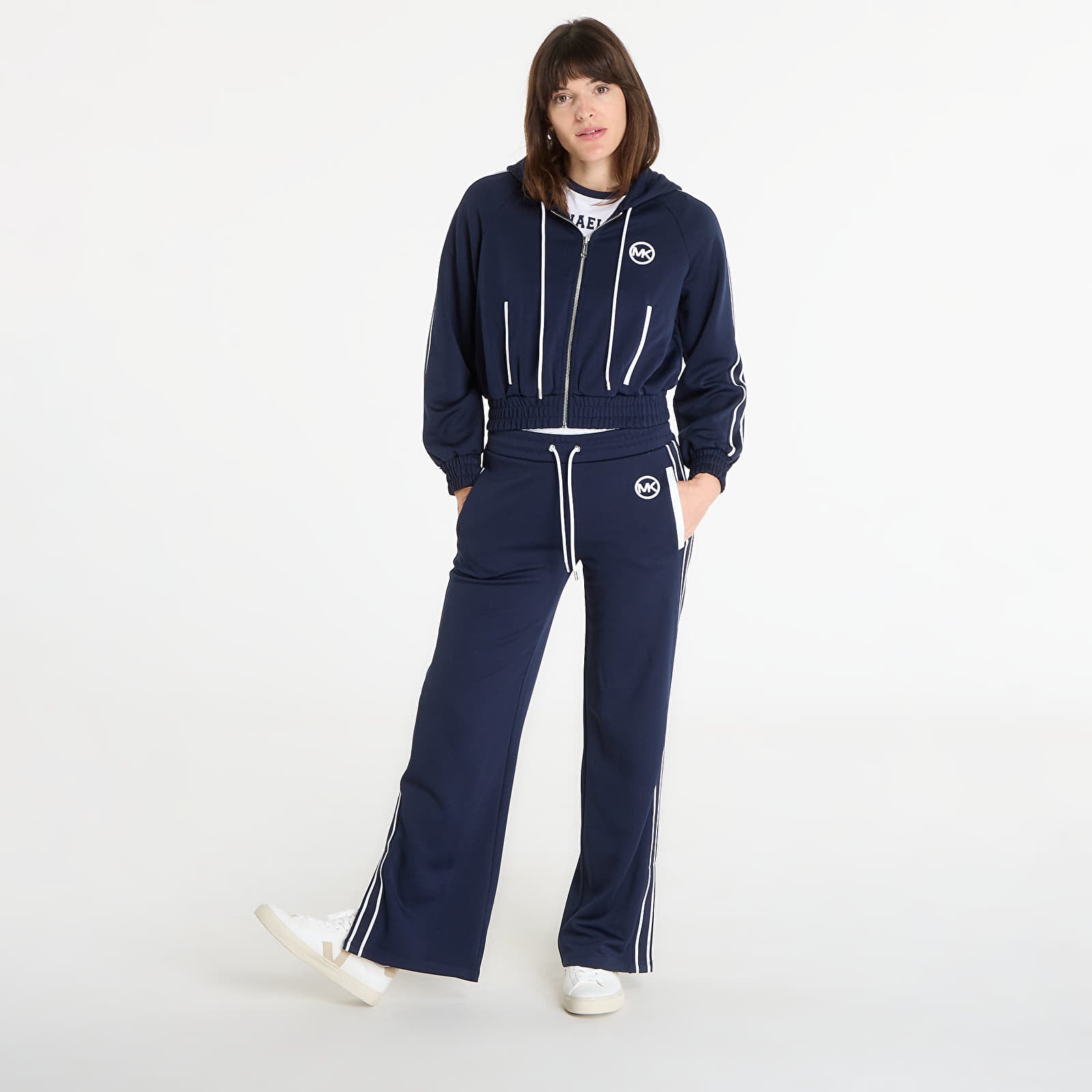 Hoodies and sweatshirts  Michael Kors Contrast Zip Front Track Jacket Midnight Blue