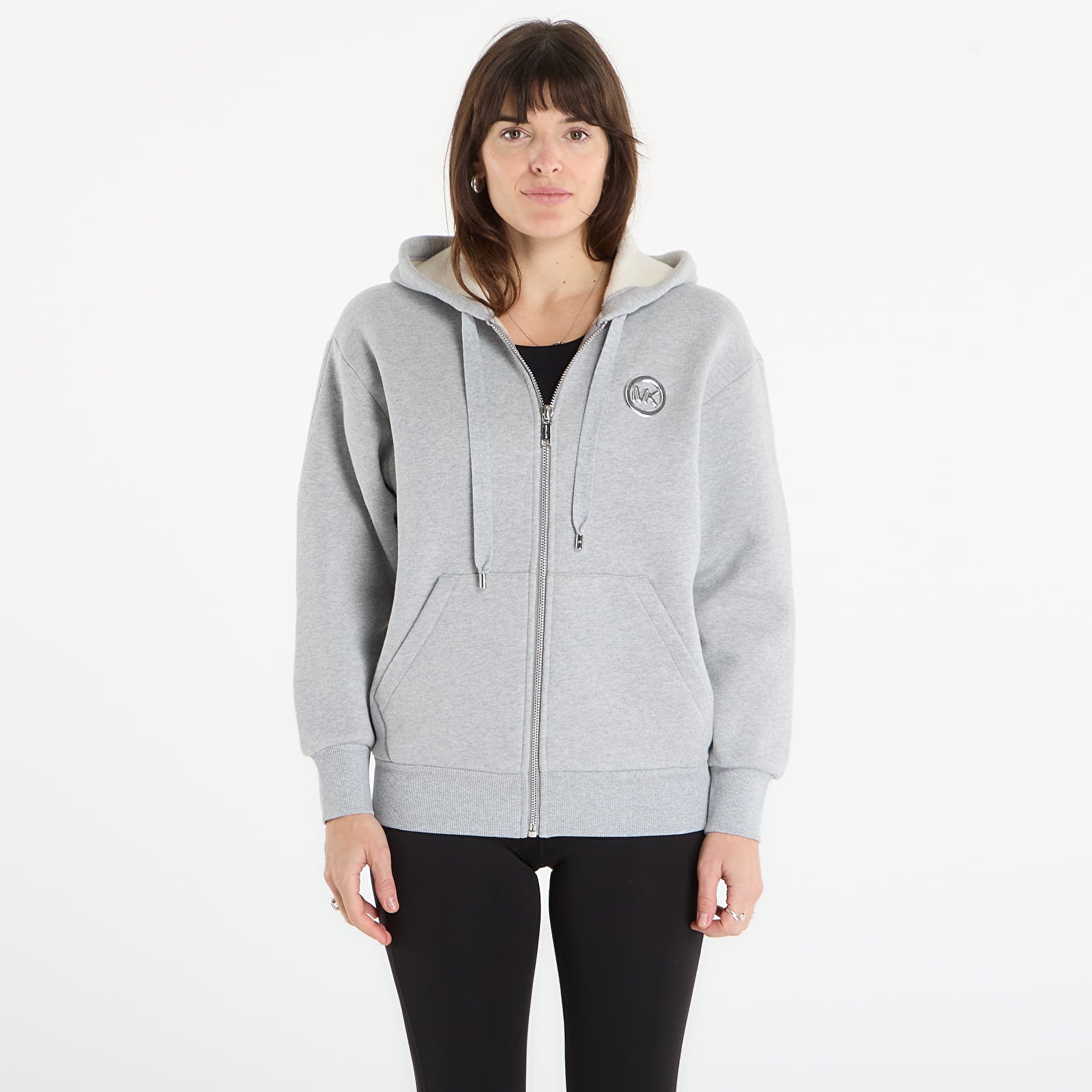Hoodies and sweatshirts  Michael Kors Zip Thru Oversized Hoodie Pearl Heather