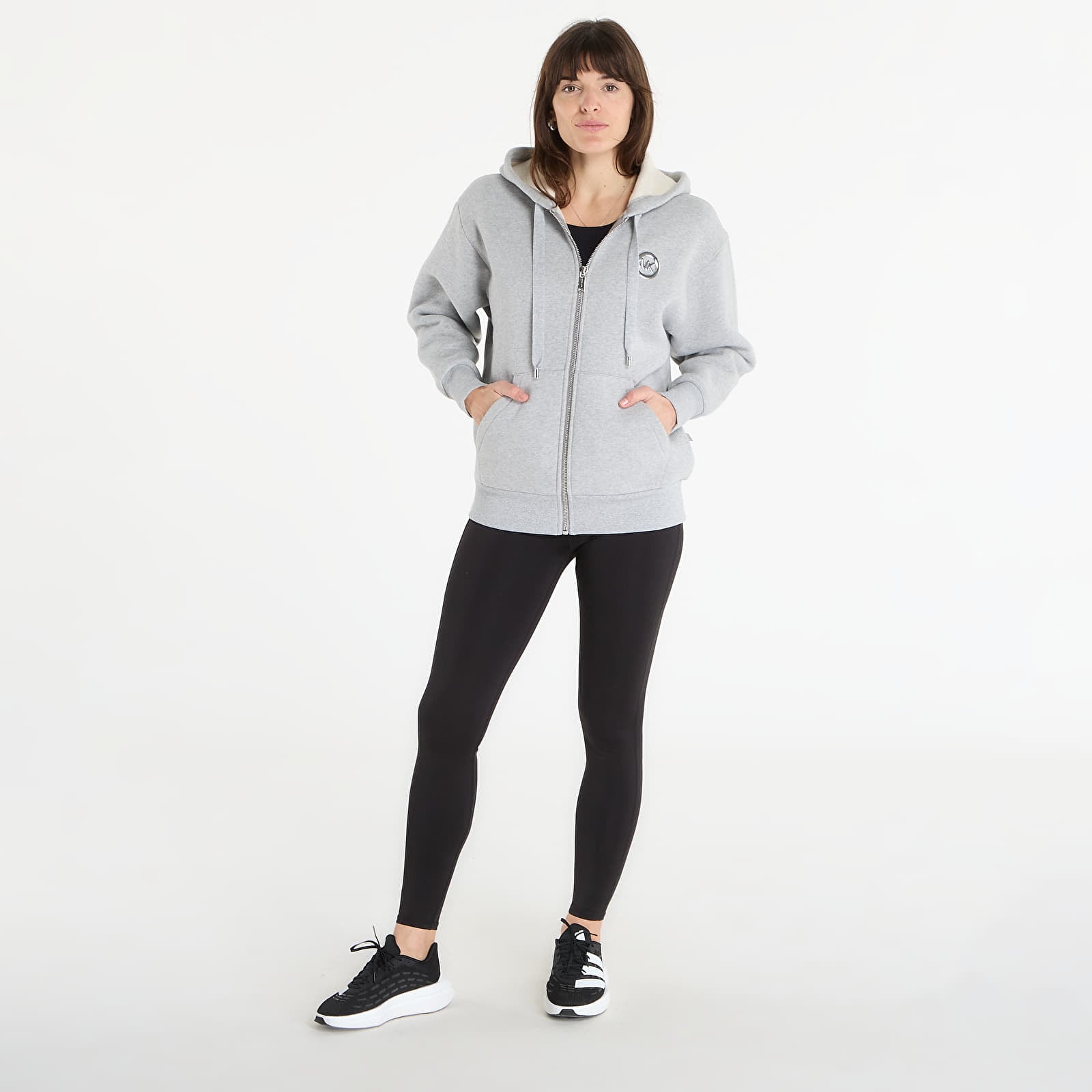 Hoodies and sweatshirts  Michael Kors Zip Thru Oversized Hoodie Pearl Heather