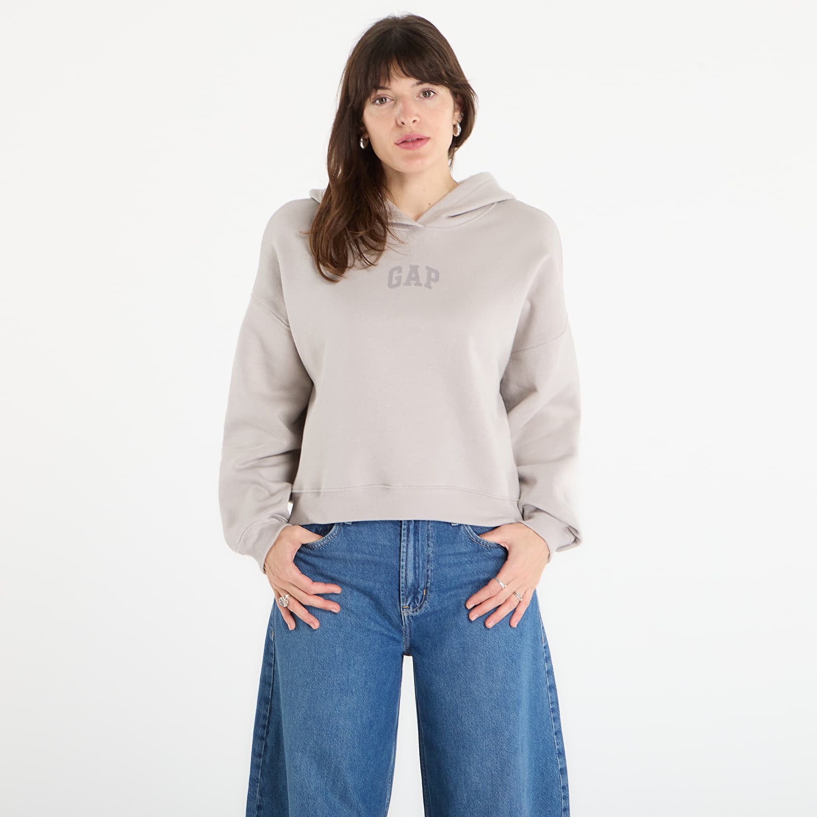 Mikinas ar kapuci un sporta krekli GAP V-Gap Mini Arch Pullover Hoodie Beige