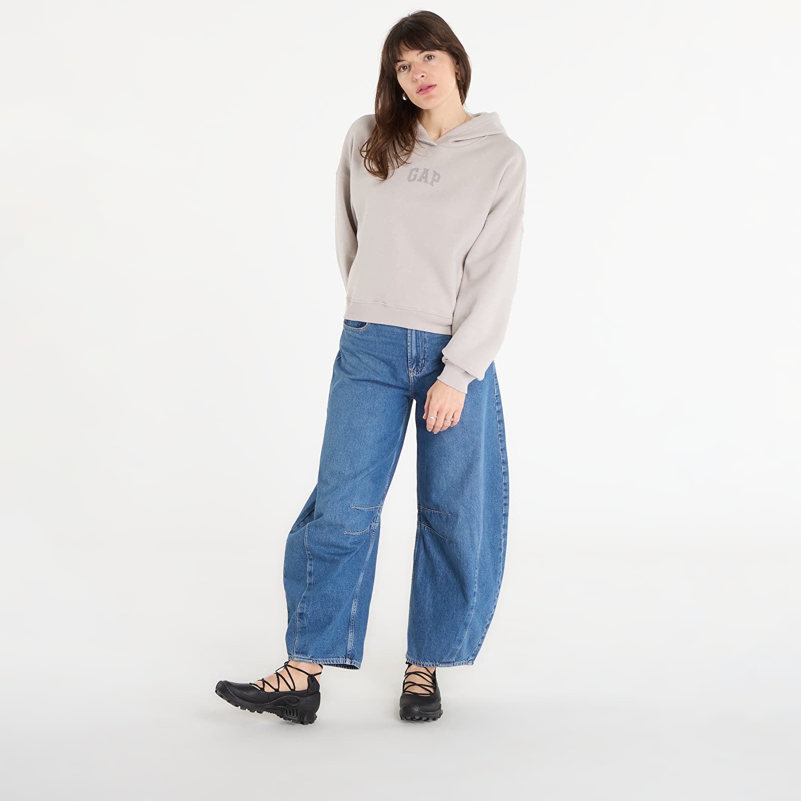 Mikinas ar kapuci un sporta krekli GAP V-Gap Mini Arch Pullover Hoodie Beige