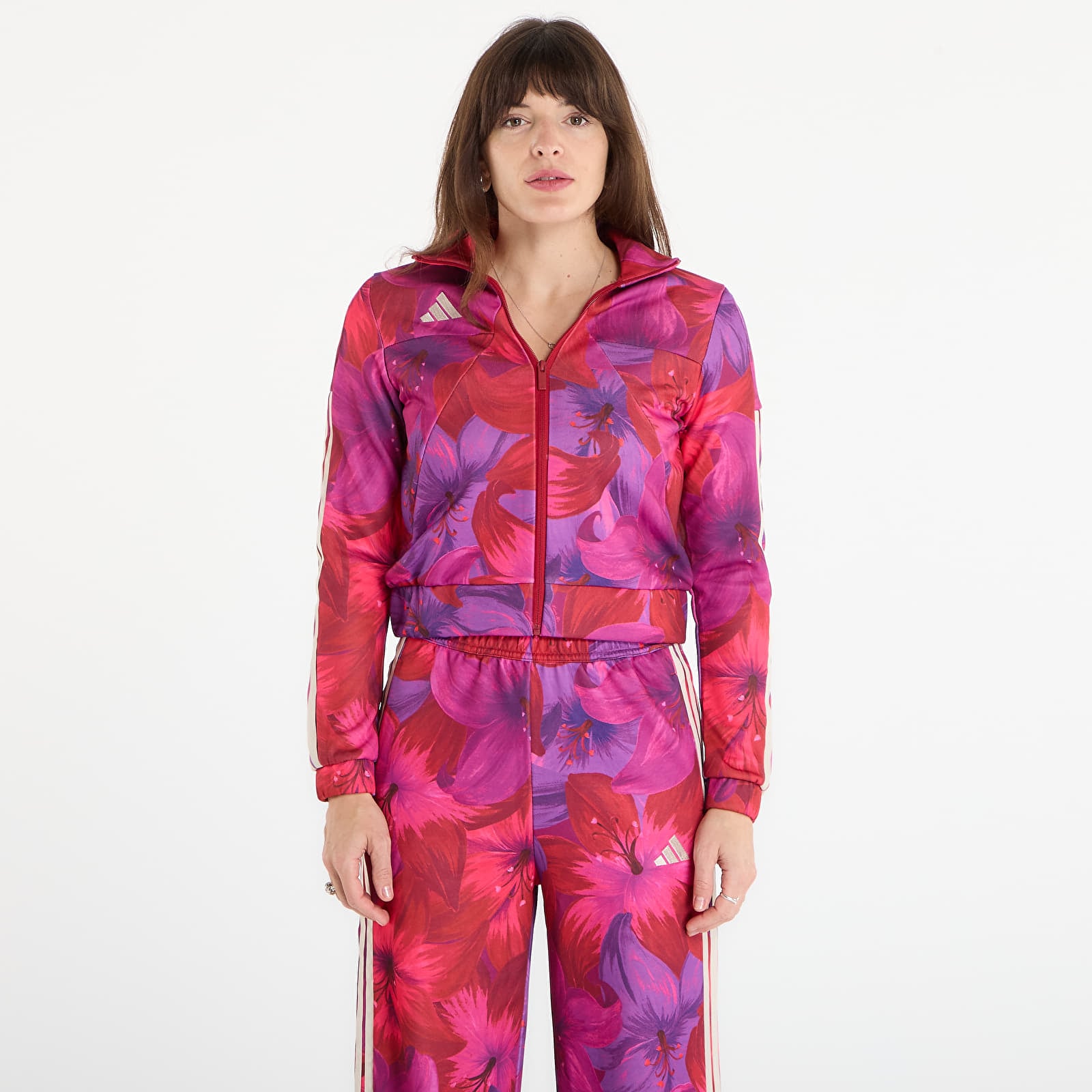 Sweats à capuche femme adidas X Farm Rio House Of Tiro Track Top Bahia Magenta