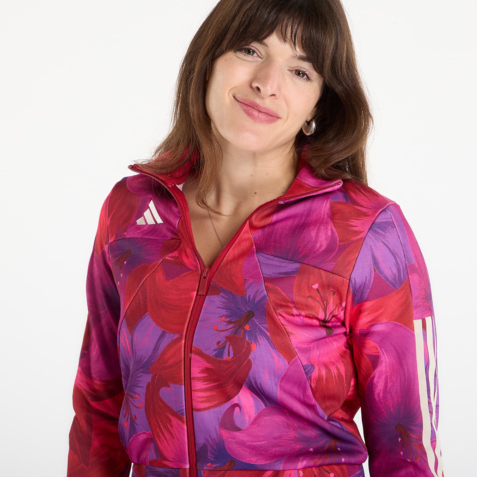 Sweats à capuche femme adidas X Farm Rio House Of Tiro Track Top Bahia Magenta