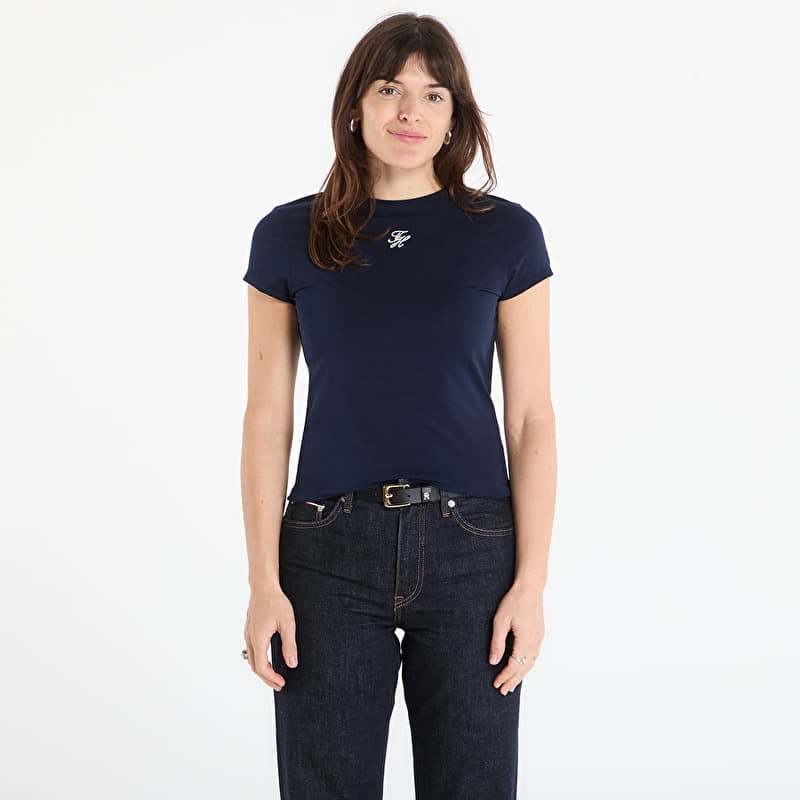 T-shirt Tommy Hilfiger Script Slim Ss Tee Dark Night Navy