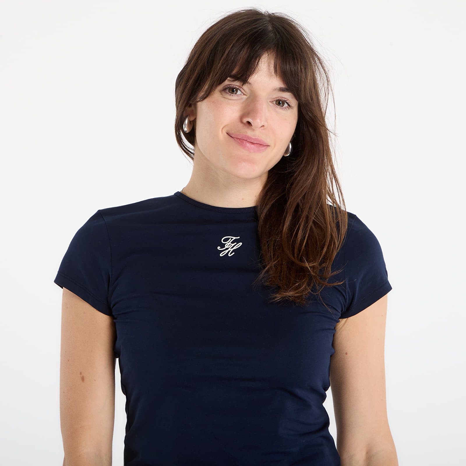 Tričká Tommy Hilfiger Script Slim Ss Tee Dark Night Navy