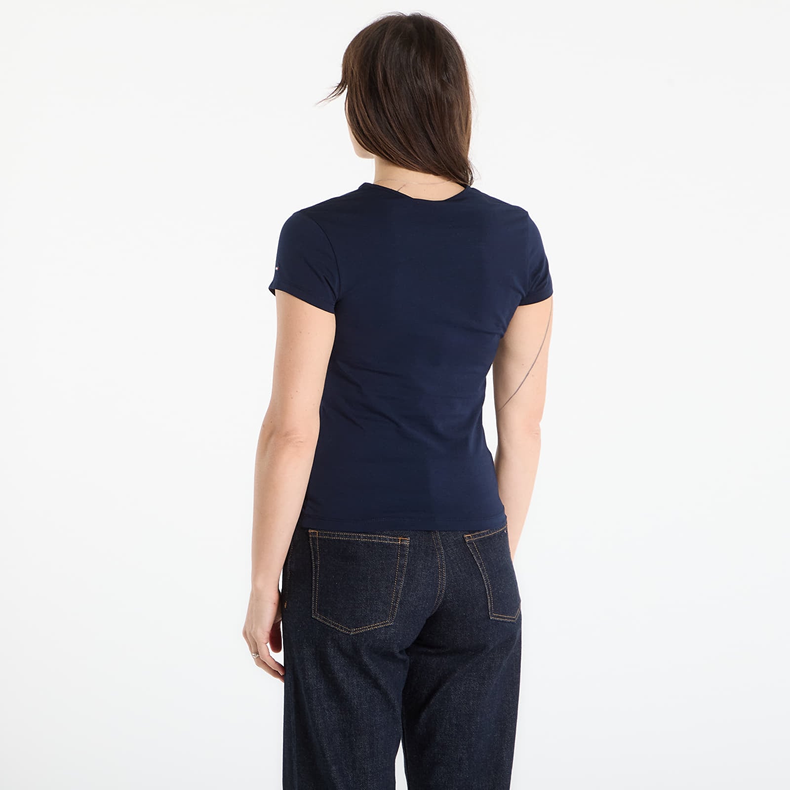 Tričká Tommy Hilfiger Script Slim Ss Tee Dark Night Navy