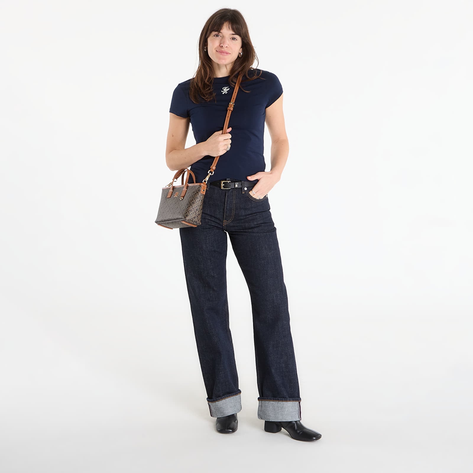 Tričká Tommy Hilfiger Script Slim Ss Tee Dark Night Navy