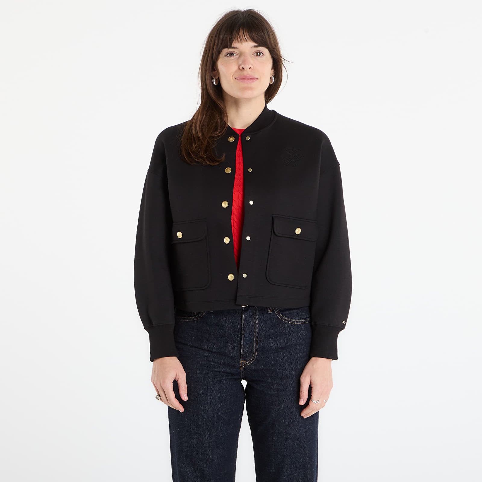 Jachetă Tommy Hilfiger Gold Button Bomber Black S