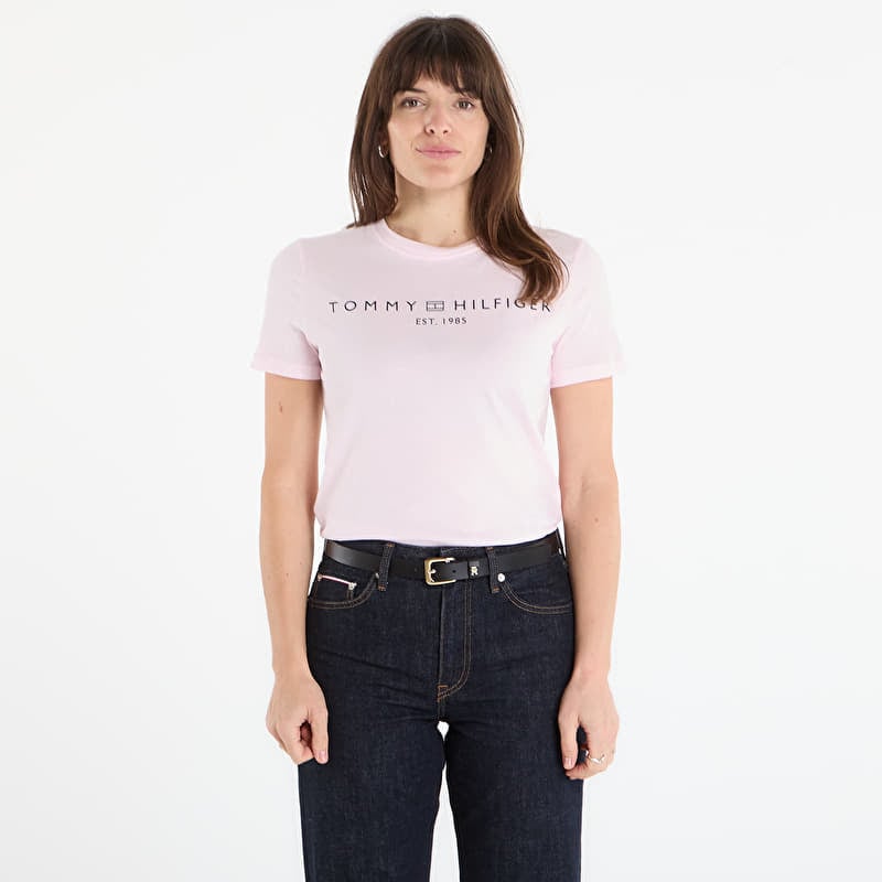 T-shirt Tommy Hilfiger Reg Corp Logo C-Nk Ss Light Pink