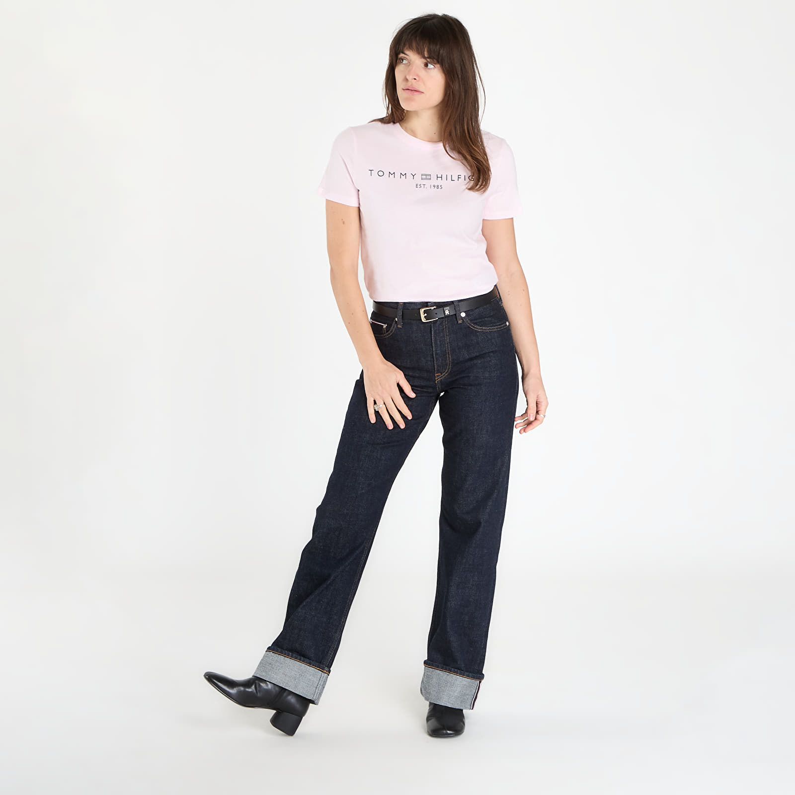 T-Shirts Frau Tommy Hilfiger Reg Corp Logo C-Nk Ss Light Pink