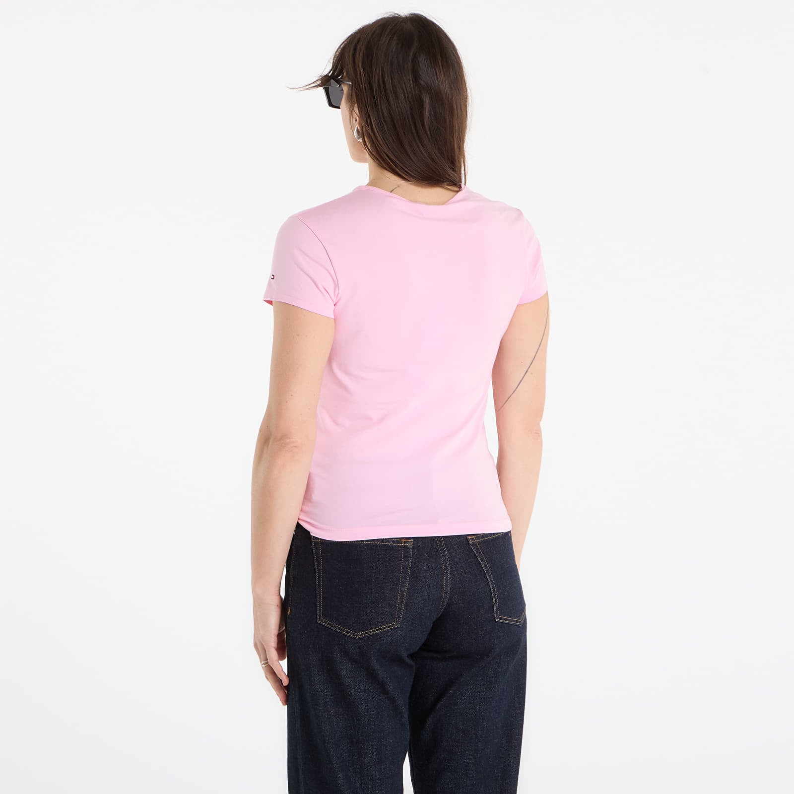 Dámske tričká Tommy Hilfiger Script Slim Ss Tee Classic Pink