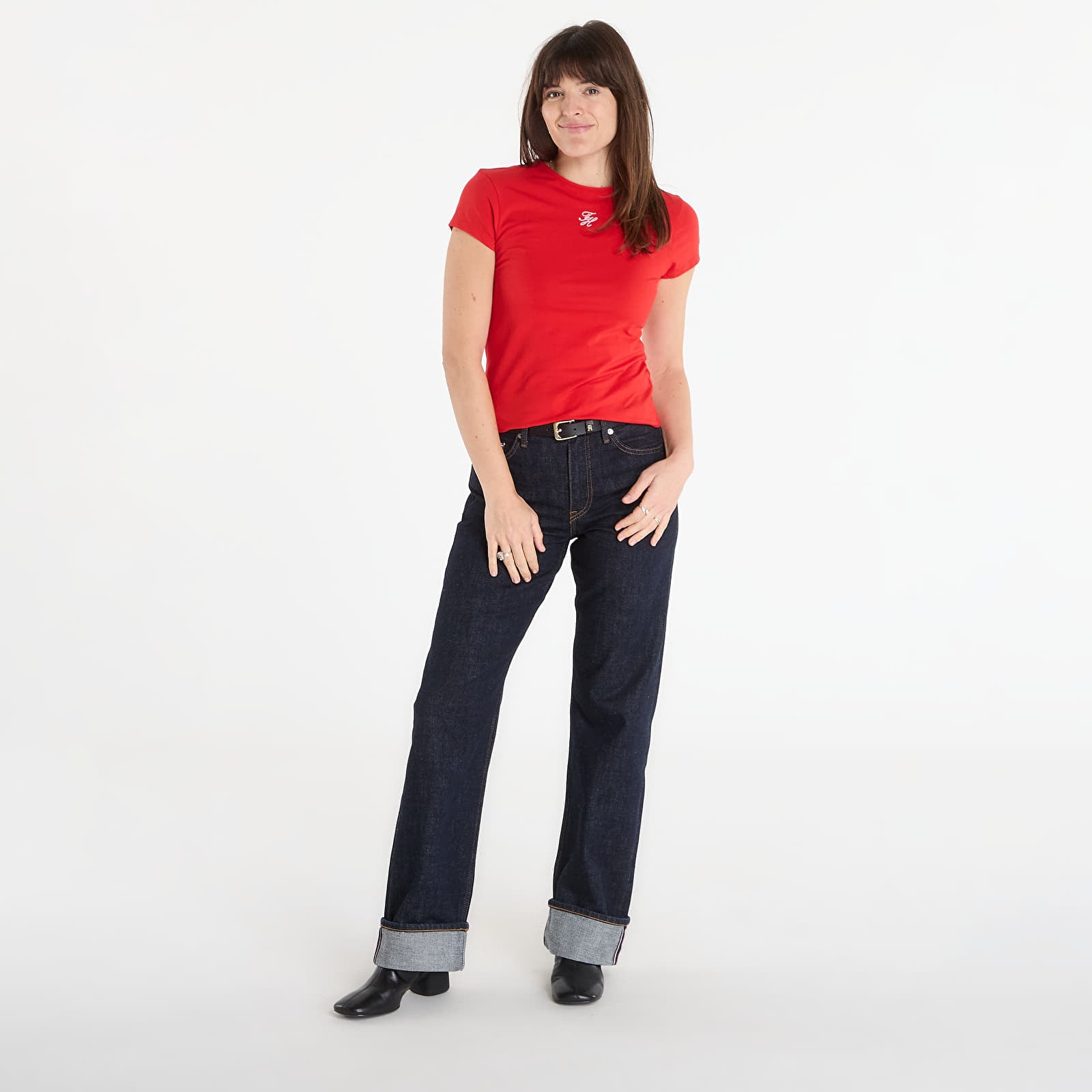 Dámske tričká Tommy Hilfiger Script Slim Ss Tee Fireworks