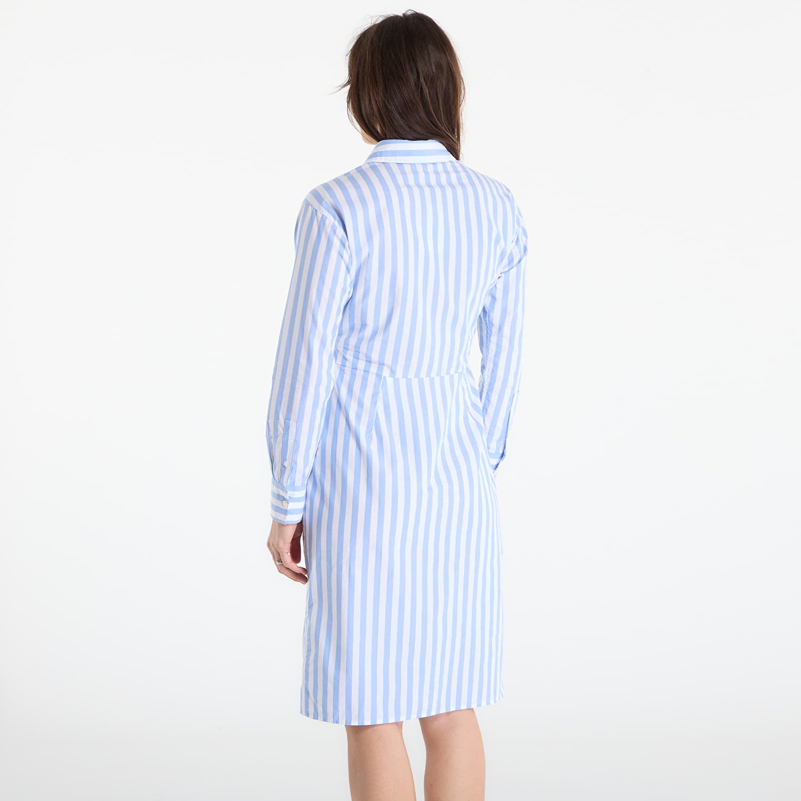 Ženske haljine Calvin Klein Jeans Yarndye Cotton Poplin Shirtdress Blue Descent Two Color Wide Stripe