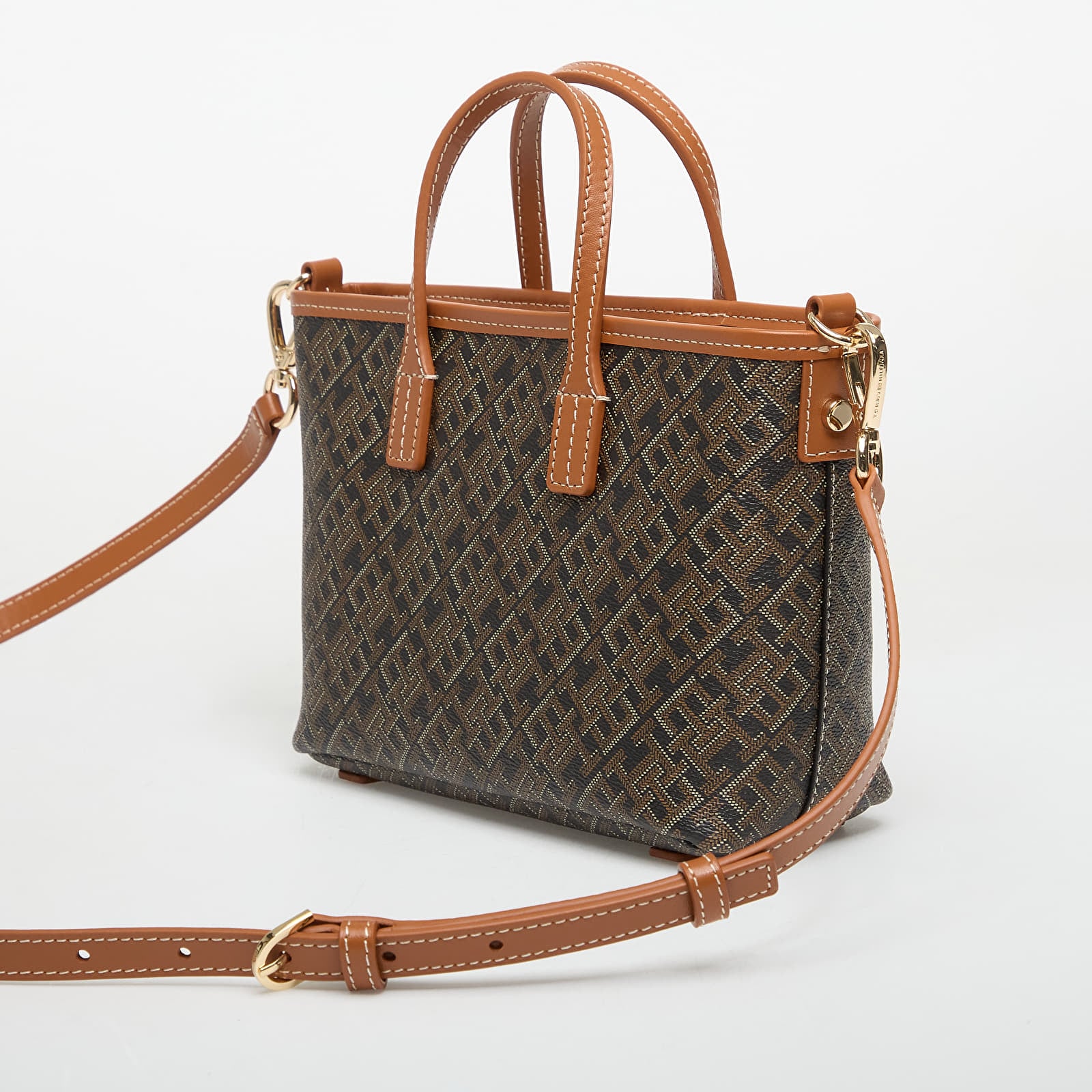 Handbags Tommy Hilfiger Monoplay Mini Tote Le Black/ Brown