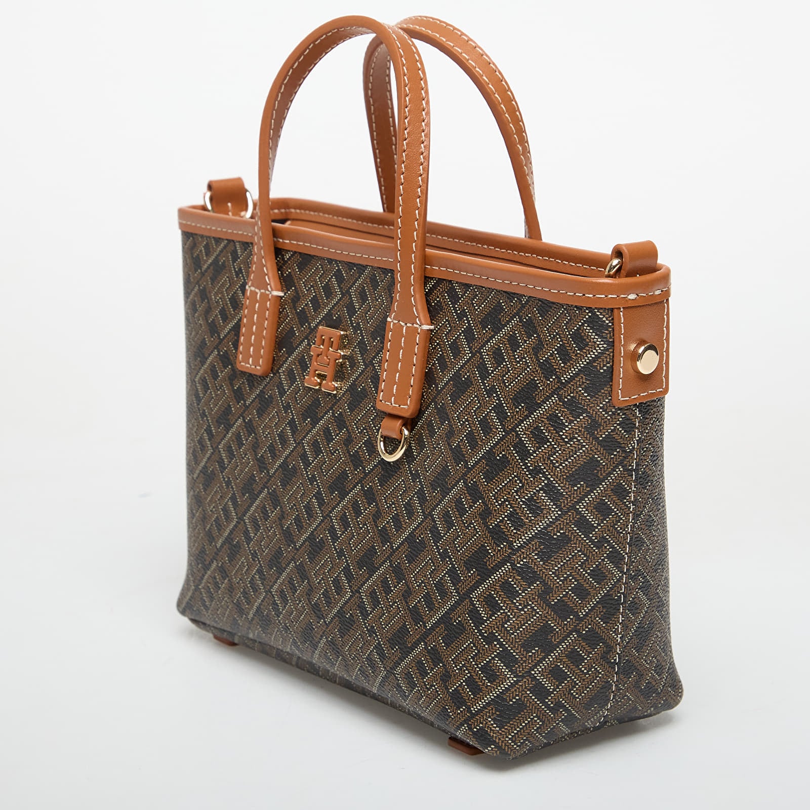 Handbags Tommy Hilfiger Monoplay Mini Tote Le Black/ Brown