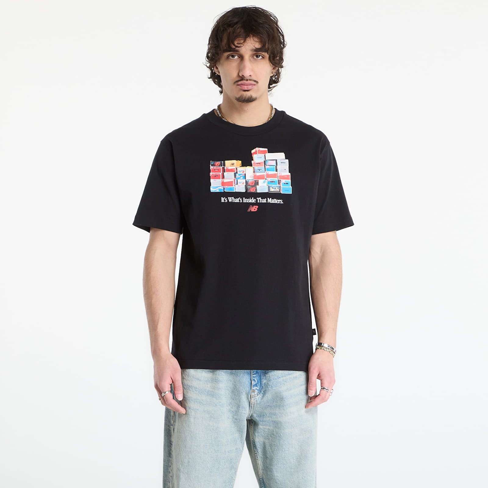 Тениска New Balance Boxes T-Shirt Black M