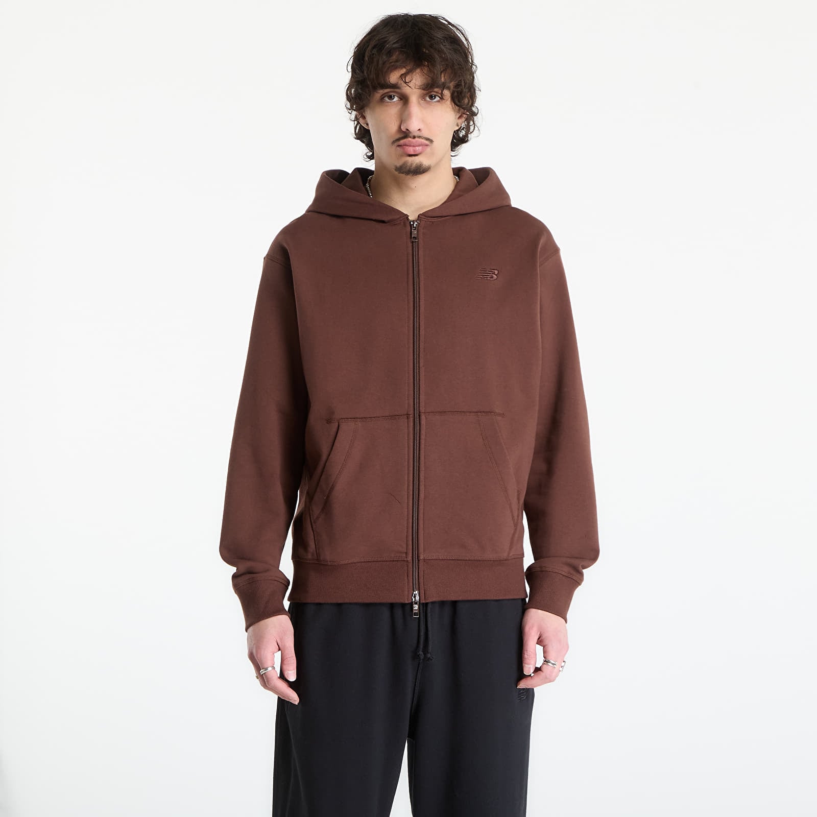 Muške dukserice New Balance Athletics French Terry Full Zip Pumpernickel