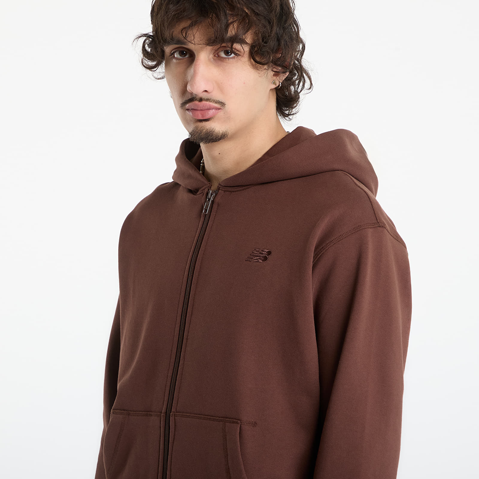 Muške dukserice New Balance Athletics French Terry Full Zip Pumpernickel