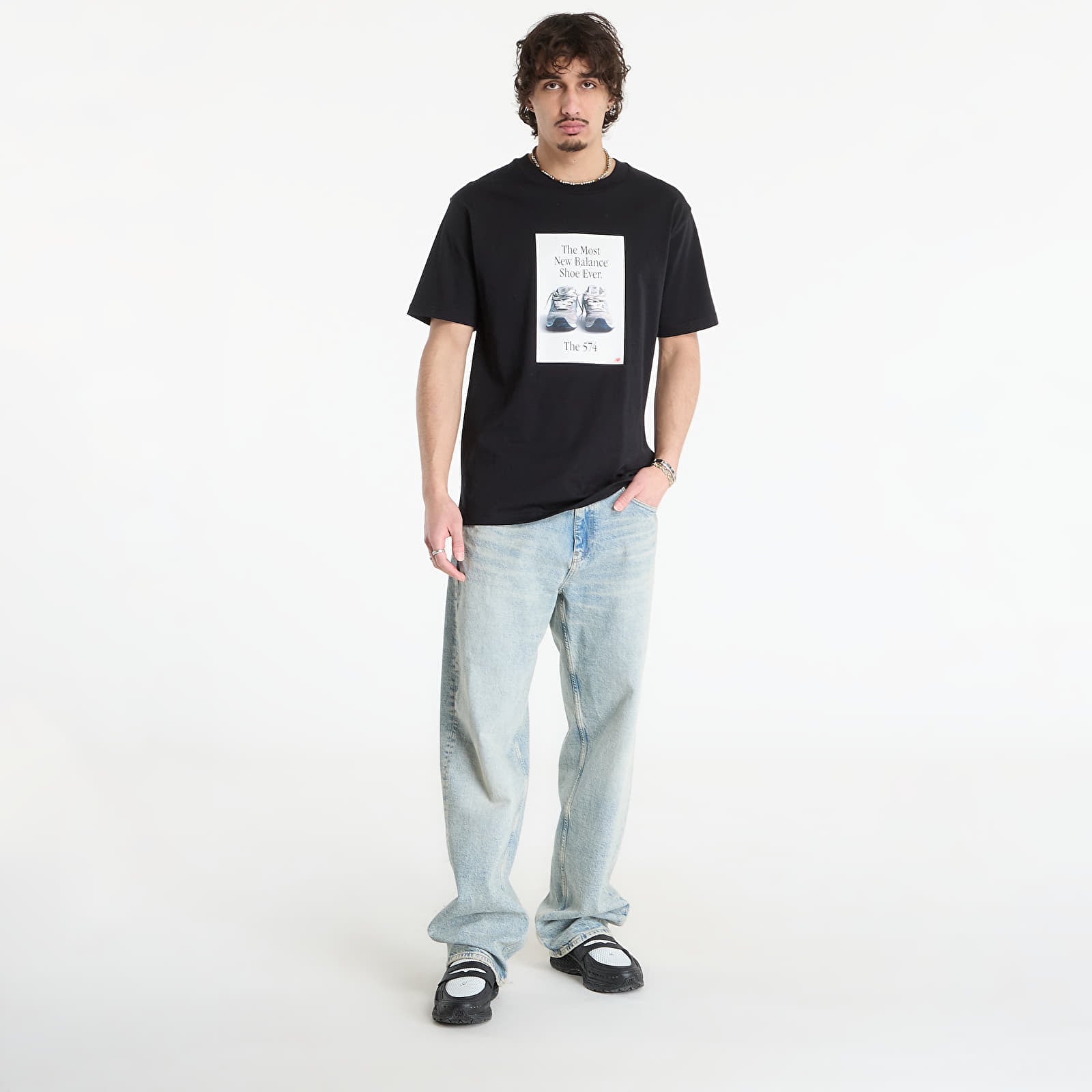 Magliette da uomo New Balance 574 Ad T-Shirt Black
