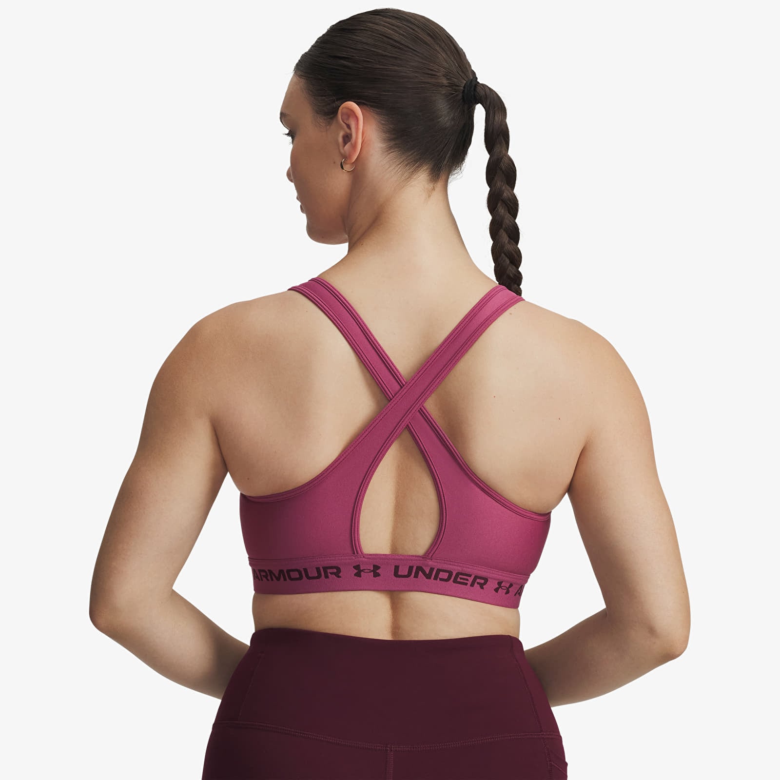 Damen-BHs Under Armour Crossback Mid Bra Red