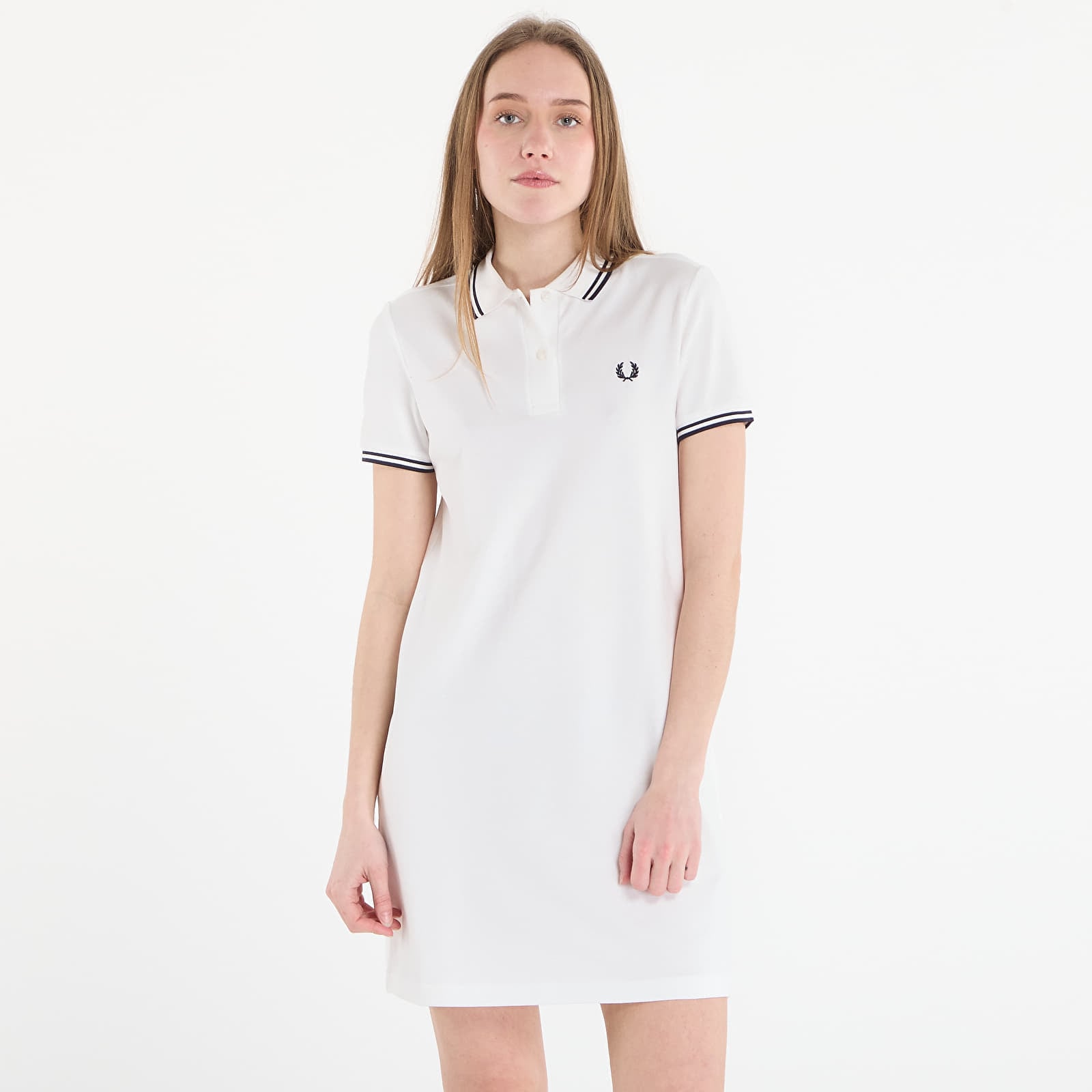 Naisten mekot FRED PERRY Twin Tipped Fred Perry Dress Snow White/ Navy