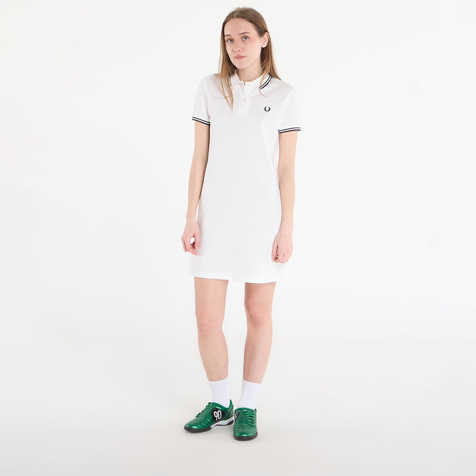 Naisten mekot FRED PERRY Twin Tipped Fred Perry Dress Snow White/ Navy