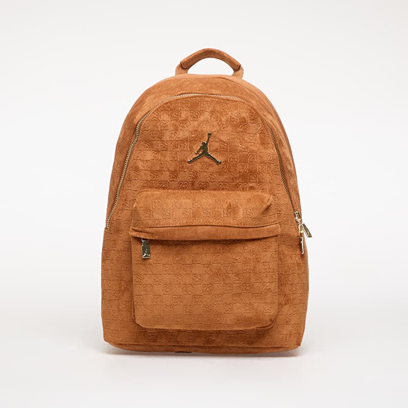 Mugursoma Jordan JAM Suede Monogram Backpack Cognac