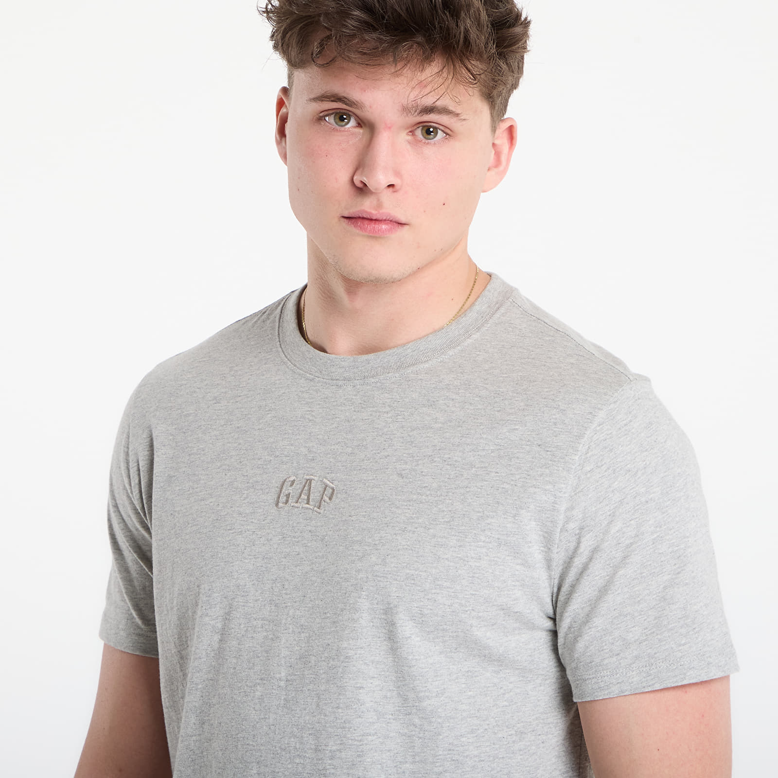 Marškinėliai GAP V-Frch Mini Logo Tee Light Heather Grey