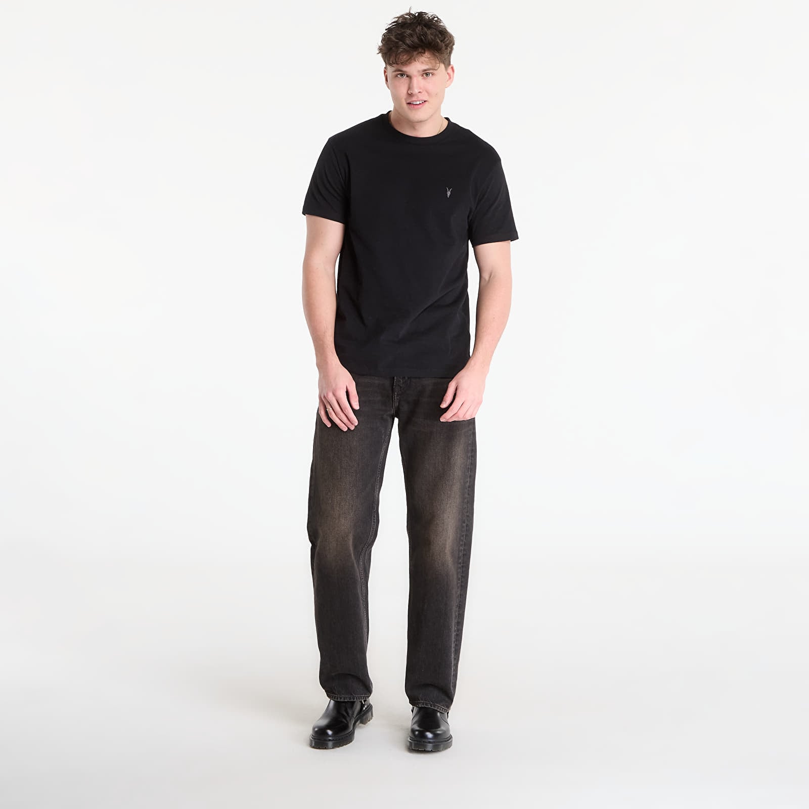 Marškinėliai AllSaints Dexter Ss Crew Jet Black