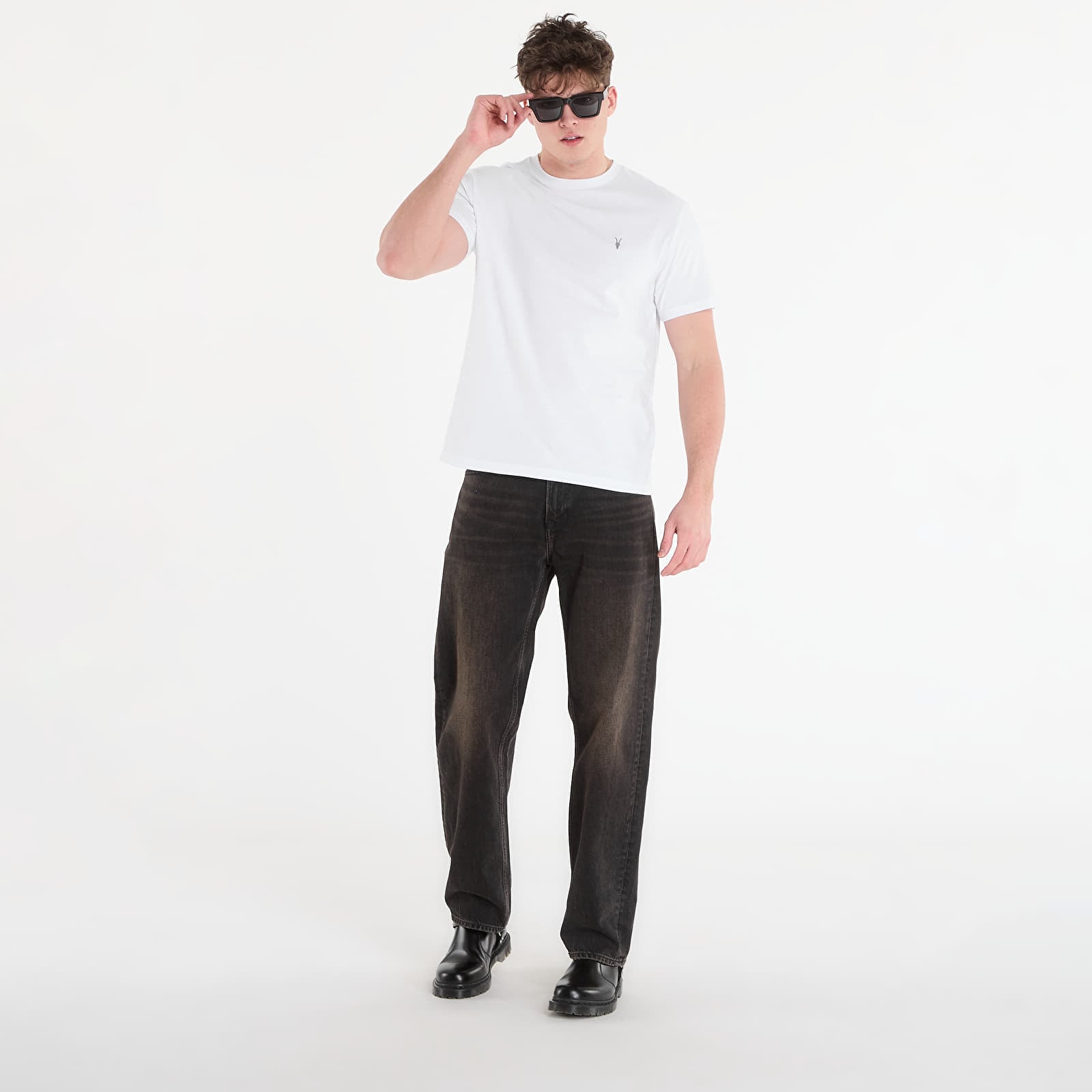 Marškinėliai AllSaints Dexter Ss Crew Optic White