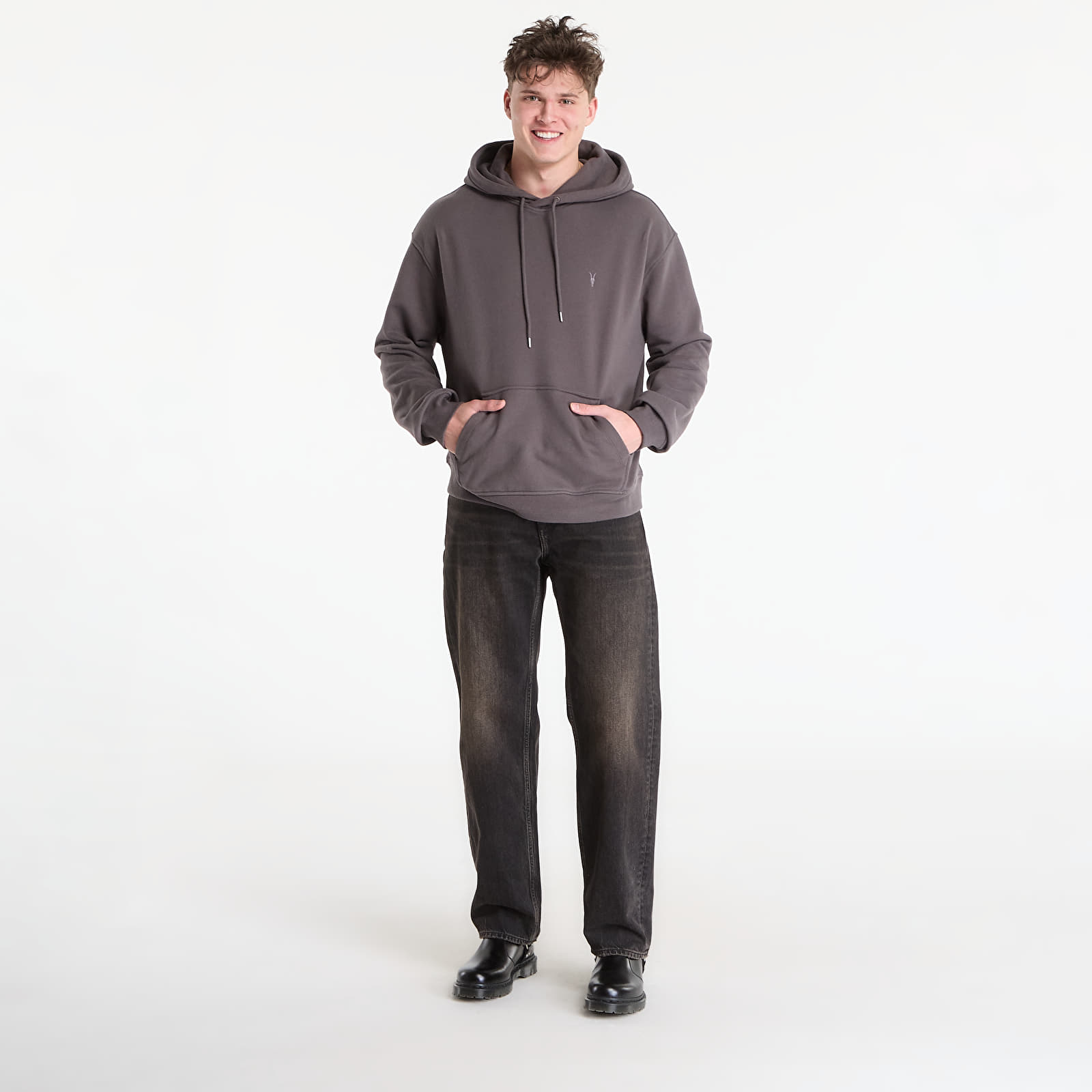 Džemperiai su gobtuvais ir džemperiai AllSaints Asher Oth Hoody Metal Grey