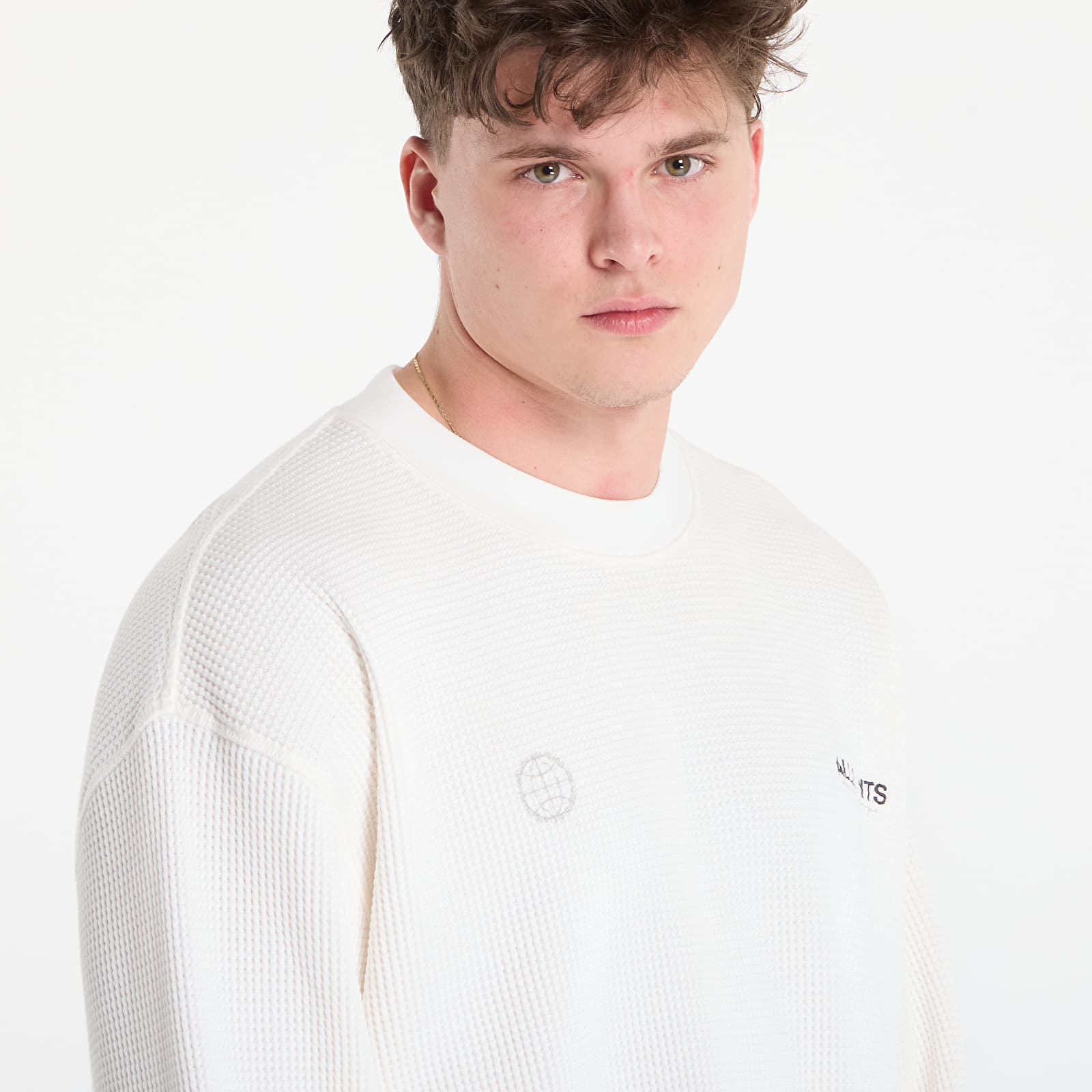 Hettegensere og sweatshirts AllSaints Emblem Ls Crew Cottage White