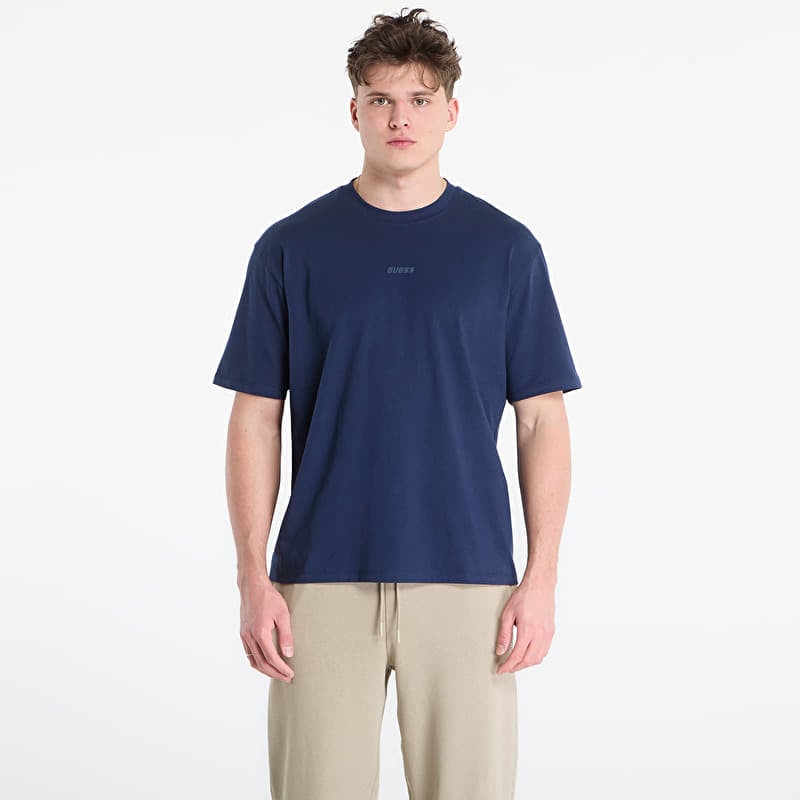 Póló GUESS Giano Cn Ss T-Shirt Silk Blue