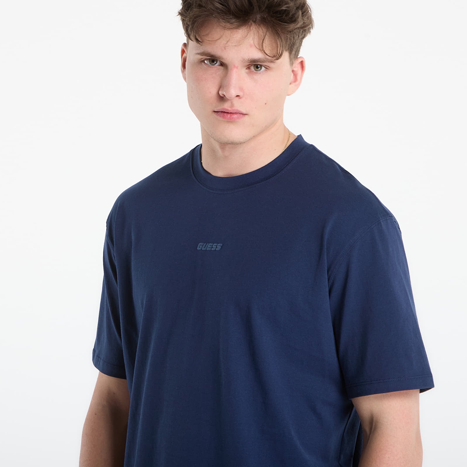 Majice i košulje GUESS Giano Cn Ss T-Shirt Silk Blue