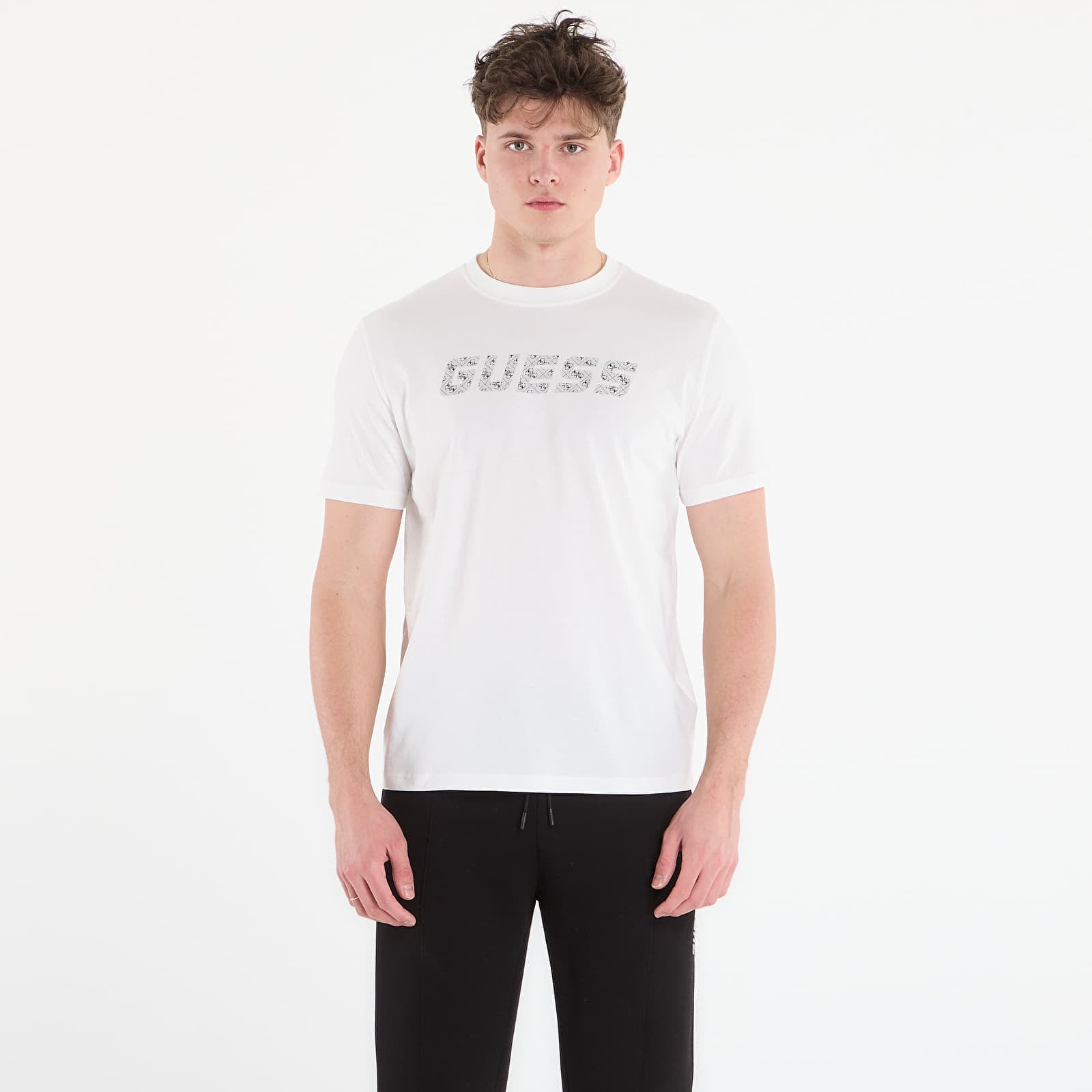 Тениска GUESS Maska Cn Ss T-Shirt Salt White XL