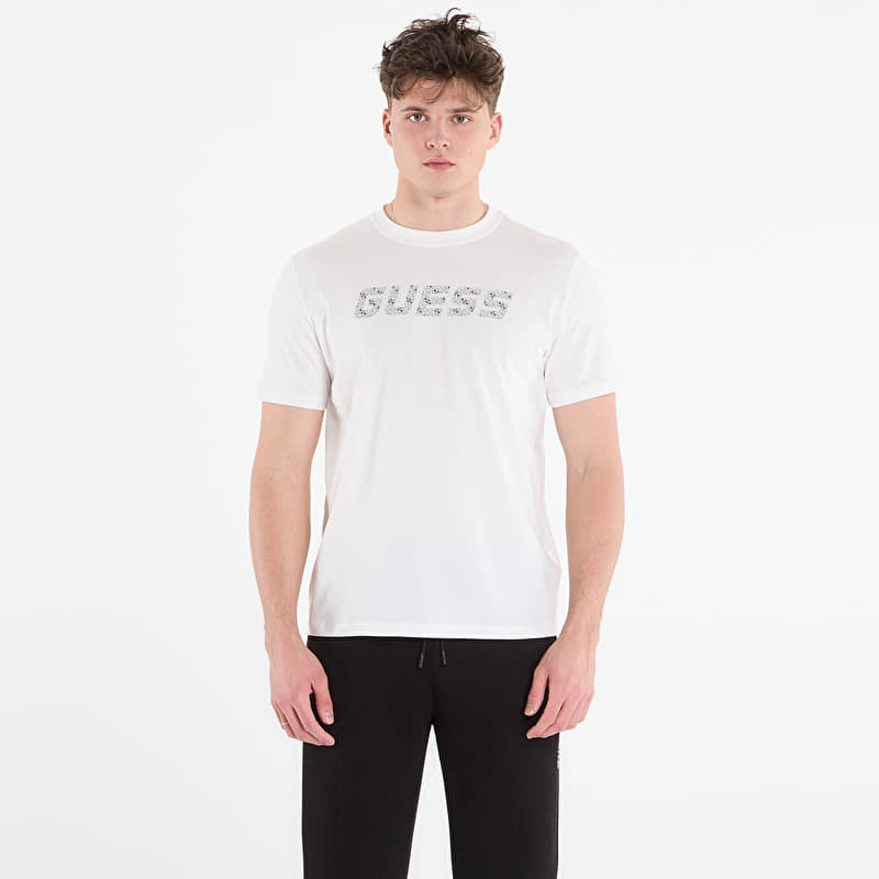 Póló GUESS Maska Cn Ss T-Shirt Salt White