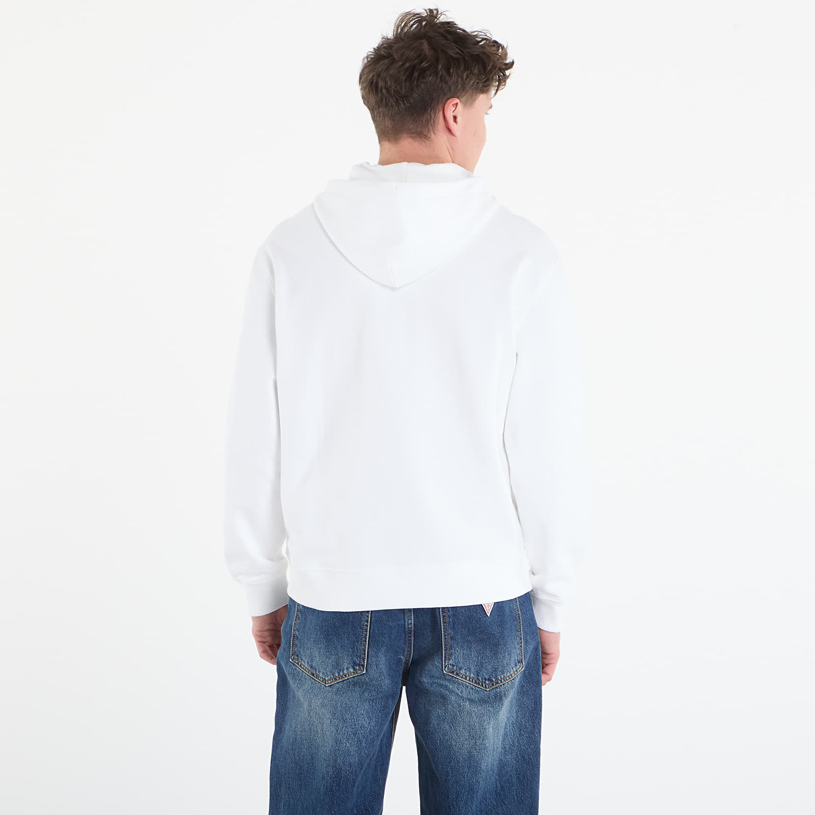 Džemperiai su gobtuvais ir džemperiai Calvin Klein Jeans Ls Eu 350Terry Badge Hoodie Bright White