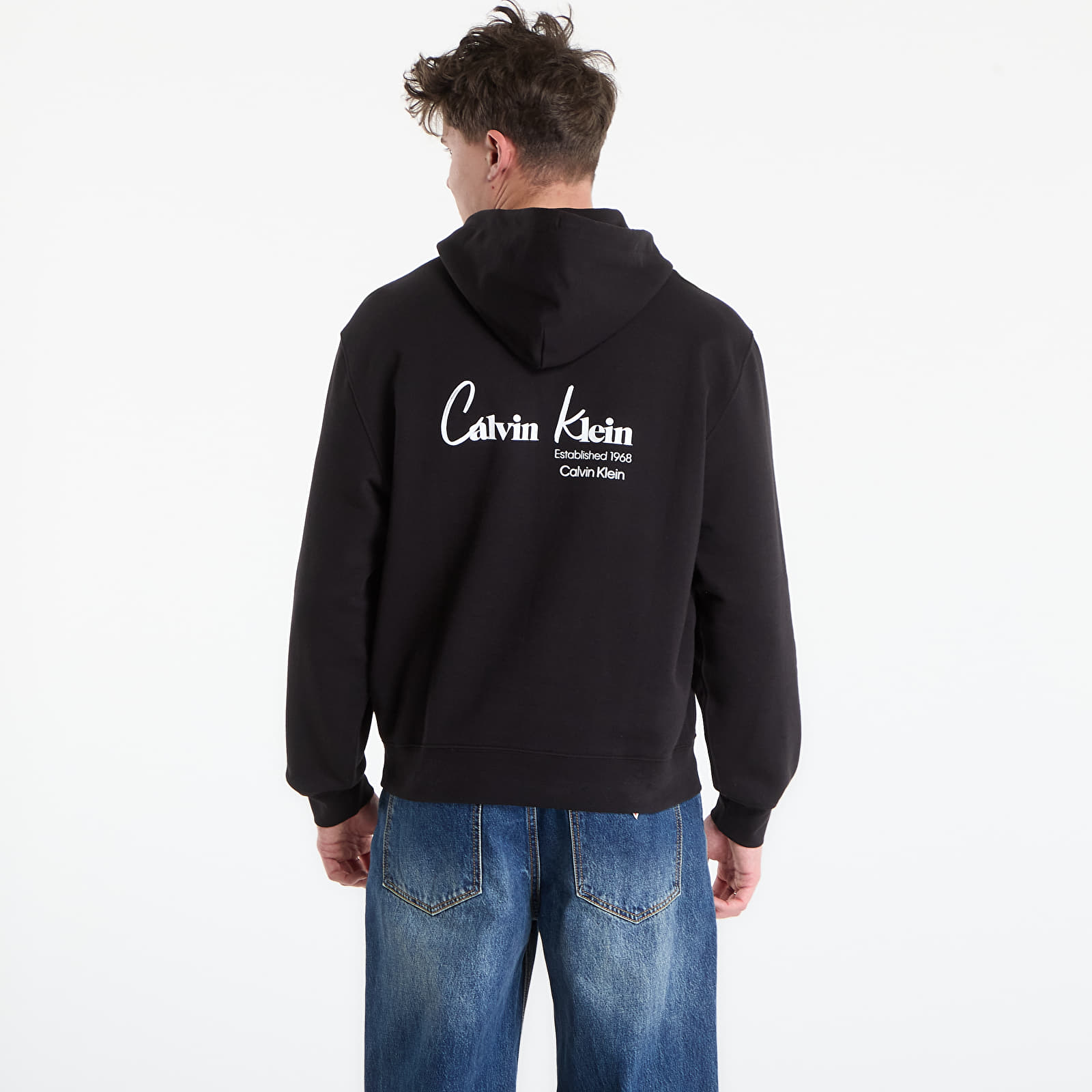 Džemperiai su gobtuvais ir džemperiai Calvin Klein Jeans Eu 350Terry Ck Graphic Hoodie Black