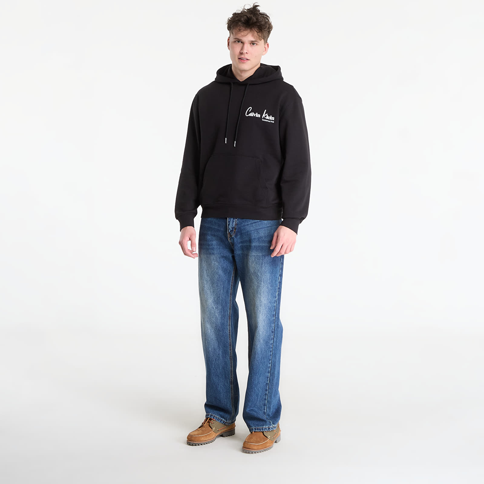 Džemperiai su gobtuvais ir džemperiai Calvin Klein Jeans Eu 350Terry Ck Graphic Hoodie Black