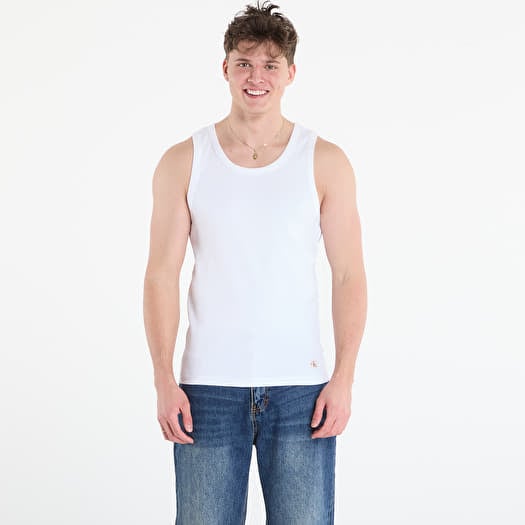 Calvin Klein Jeans 2X2 Rib Badge Tank Top Bright White