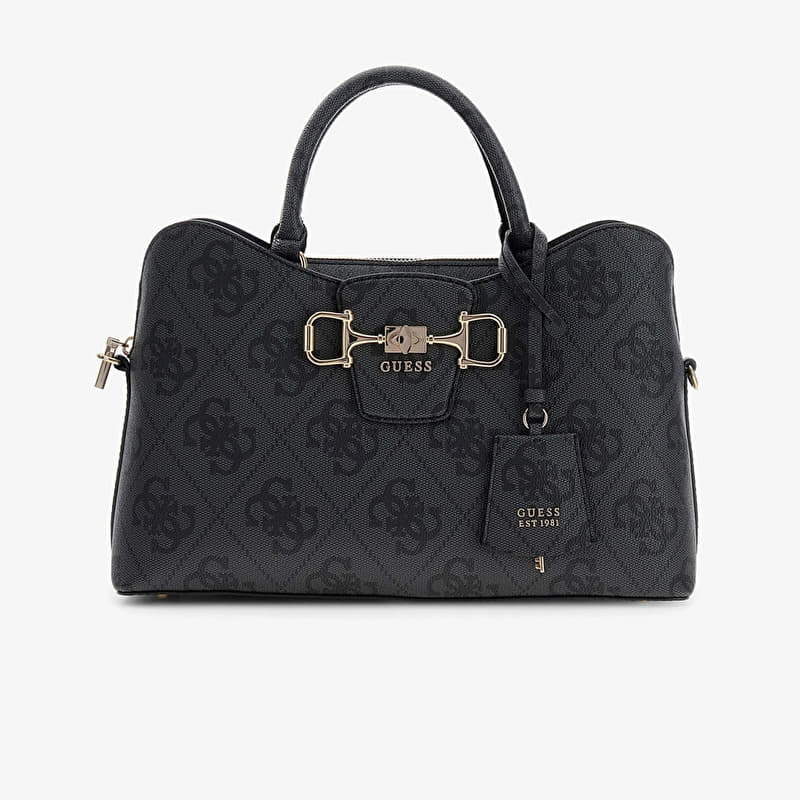 GUESS Janie Logo Girlfriend Satchel Coal Logo