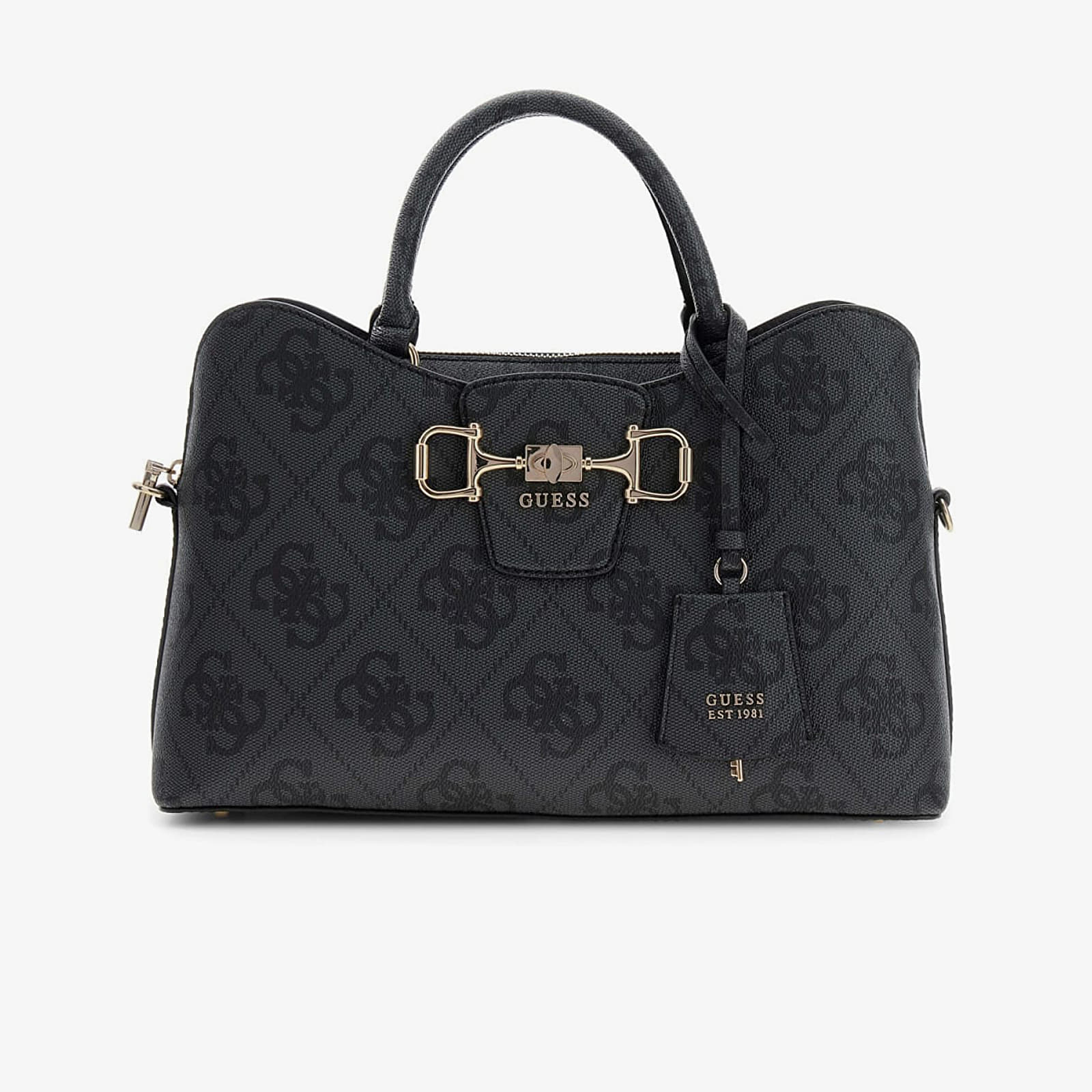 Handväskor GUESS Janie Logo Girlfriend Satchel Coal Logo