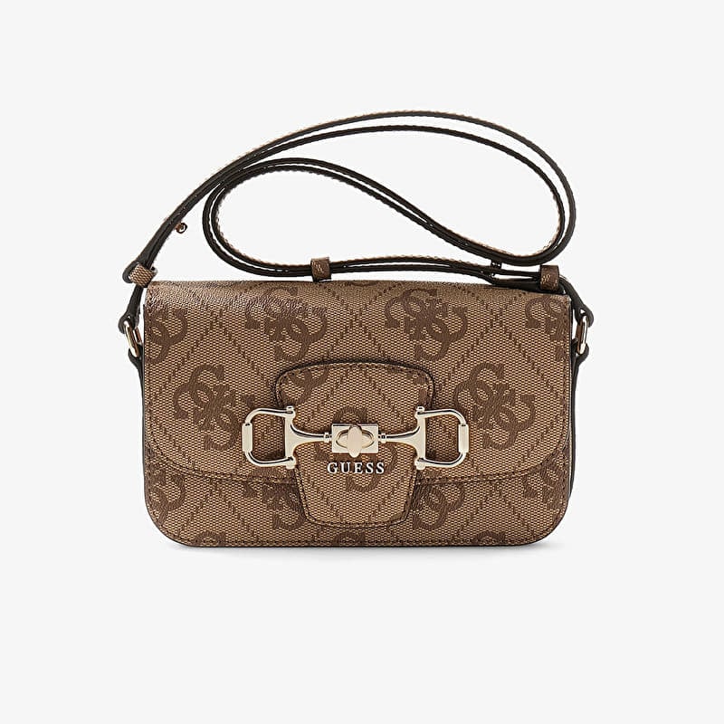 Bag GUESS Janie Logo Convertible Cross Body Flap Latte Logo