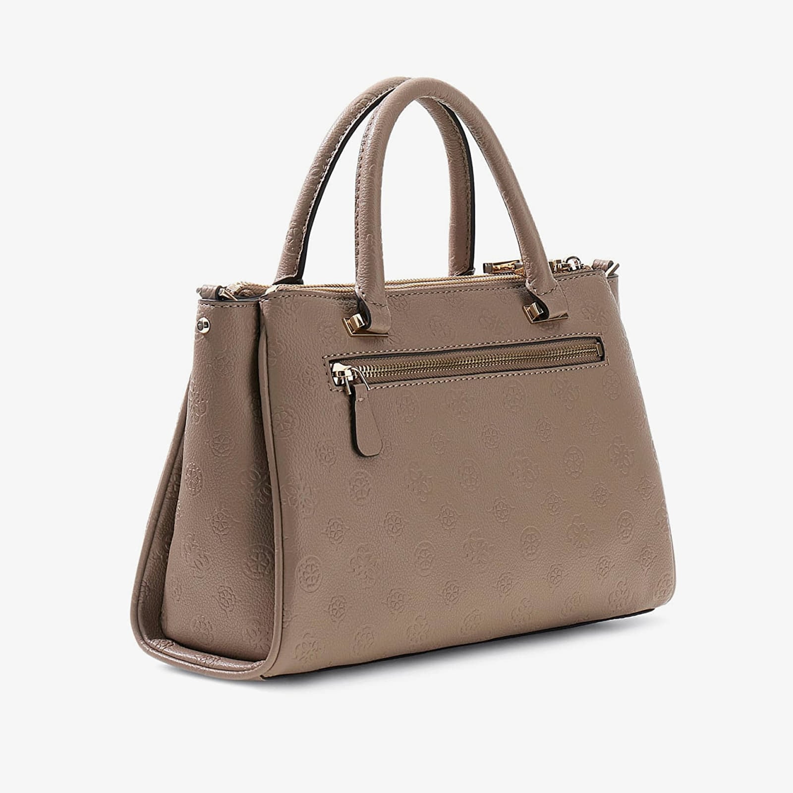 Handbags GUESS Anise Triple Comp Satchel Dark Taupe Logo