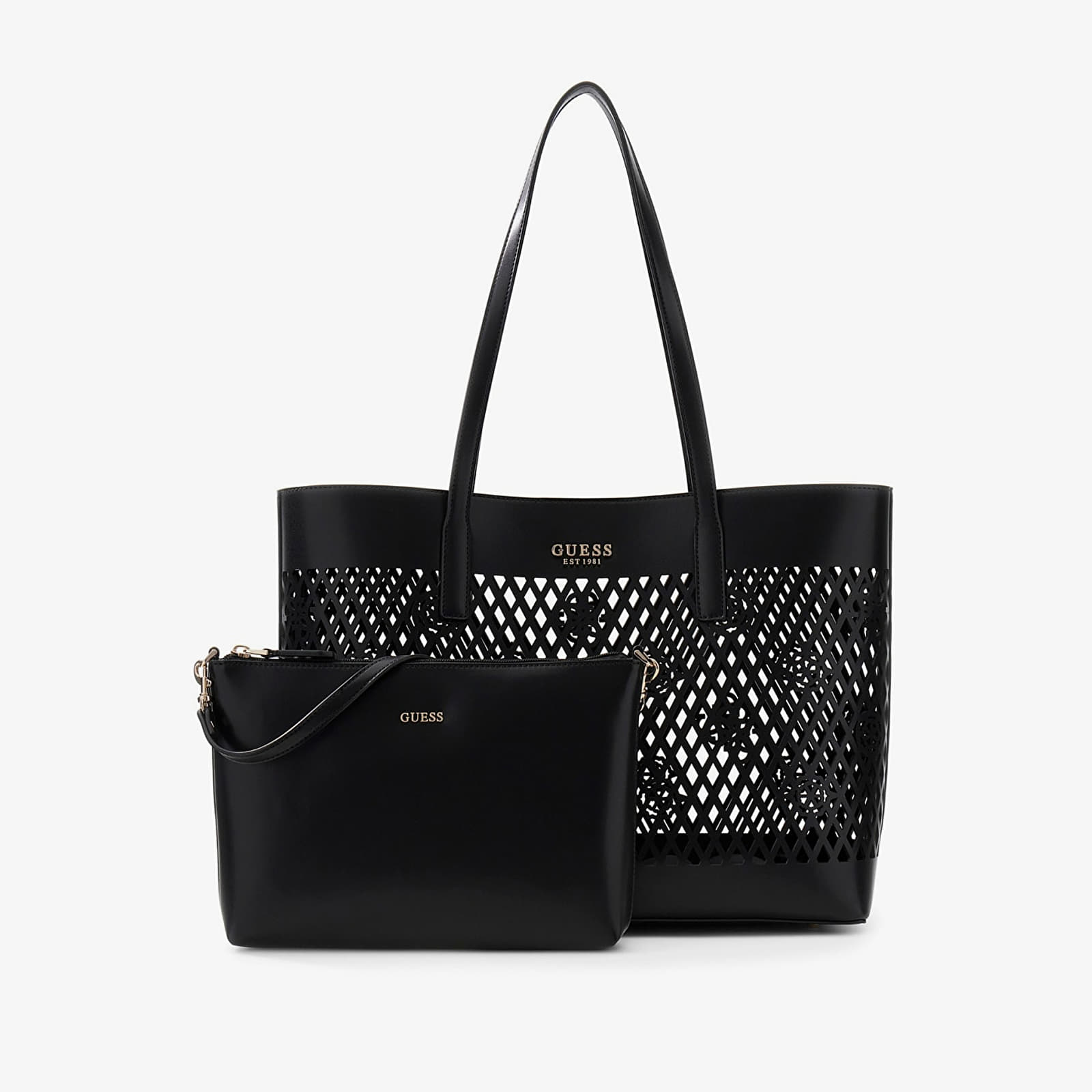 Genți de mână GUESS Letty 2 In 1 Tote Black